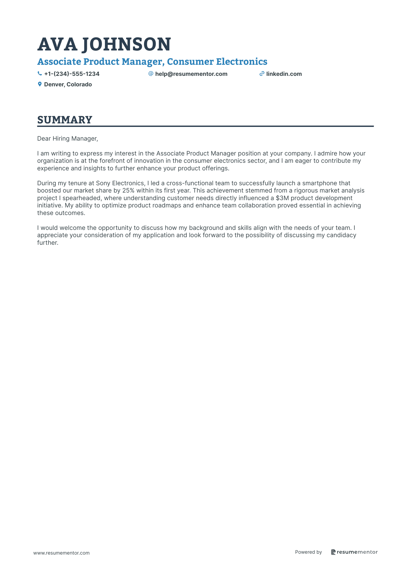 Associate Product Manager, Consumer Electronics