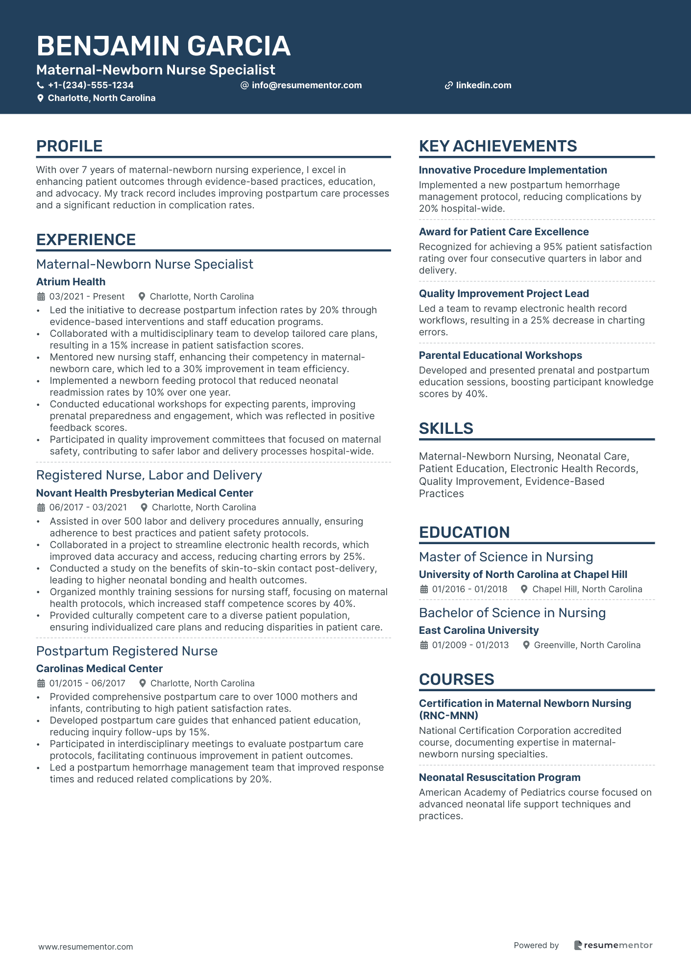 Maternal Newborn Nurse Specialist