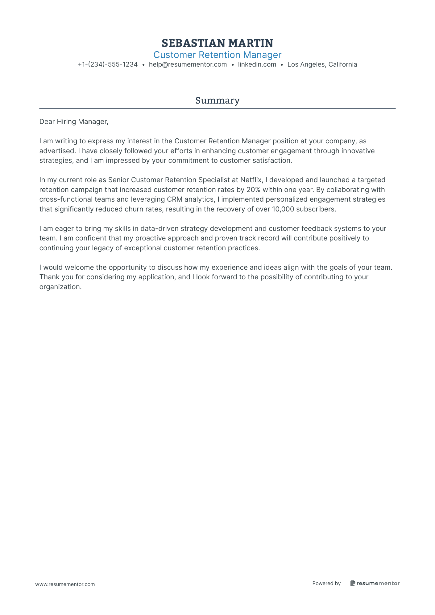Customer Retention Manager