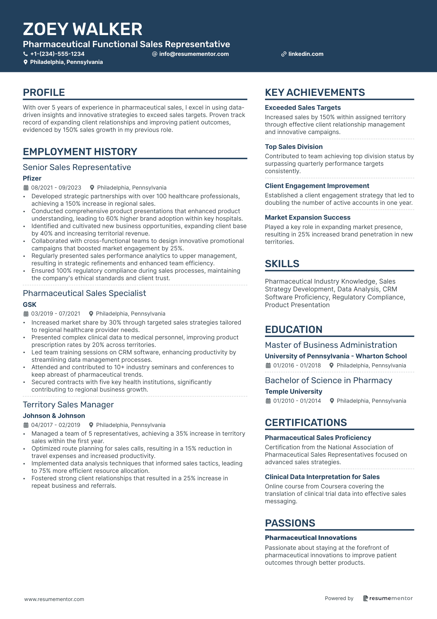 Pharmaceutical Functional Sales Representative