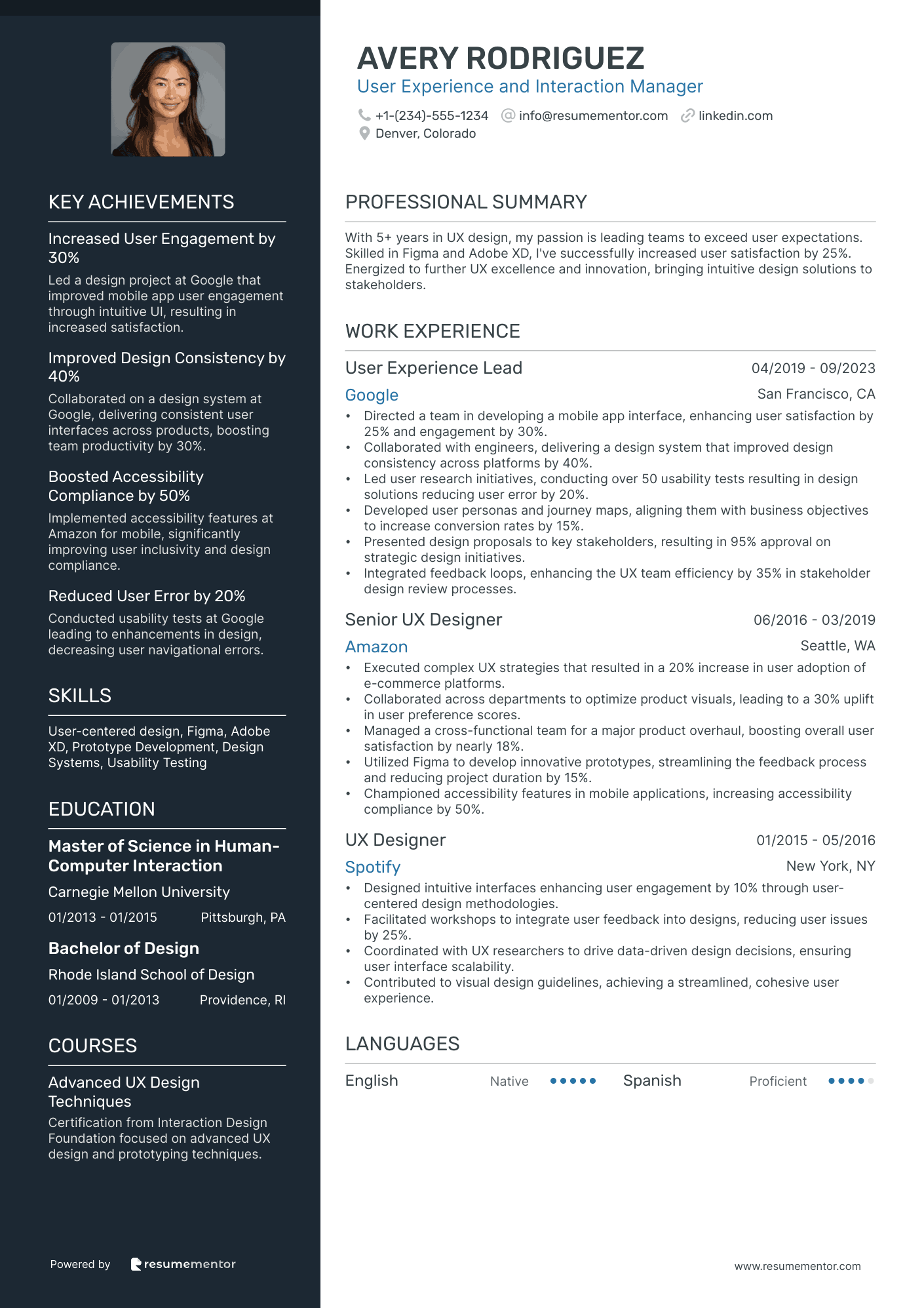 User Experience and Interaction Manager