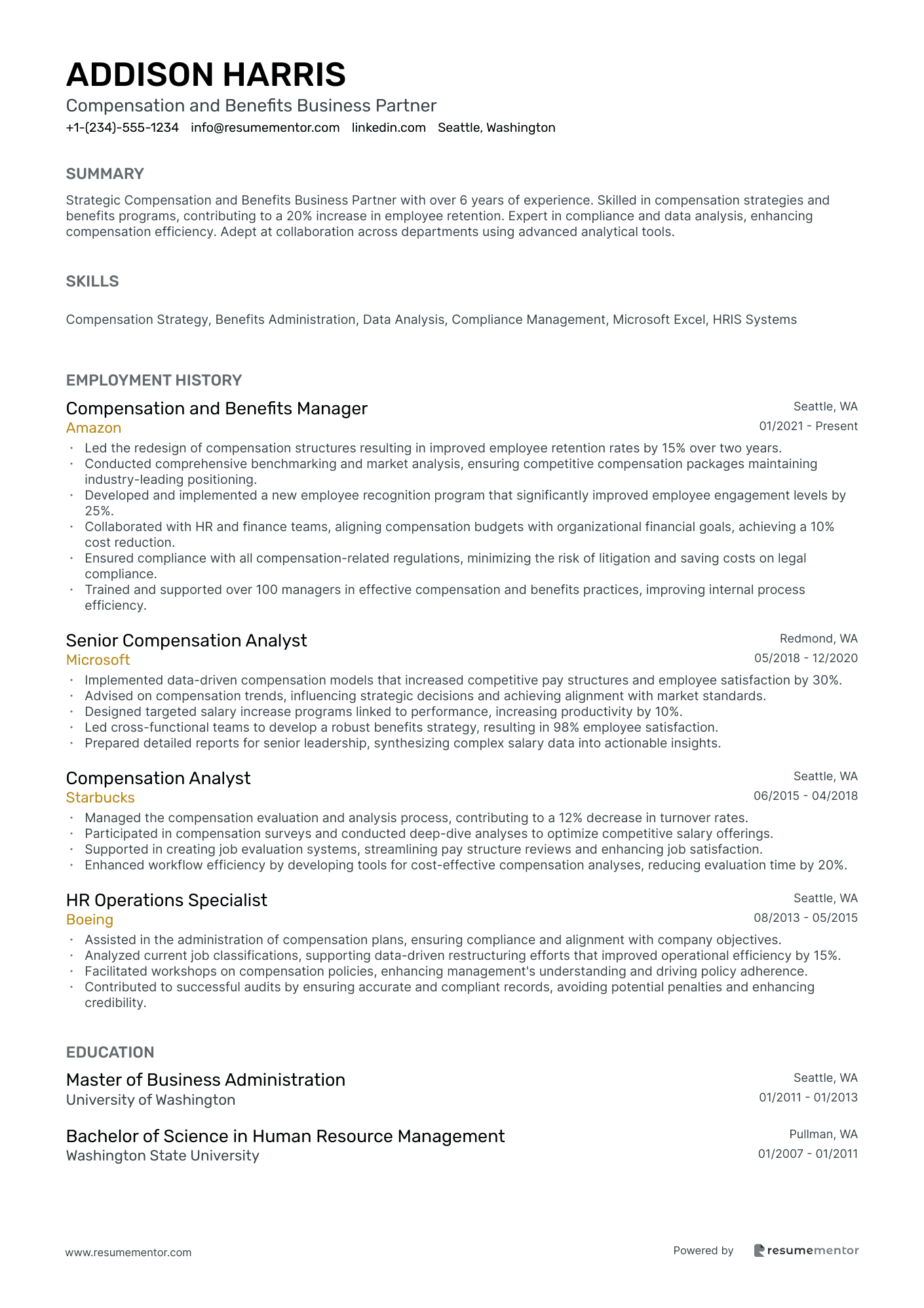 Compensation and Benefits Business Partner