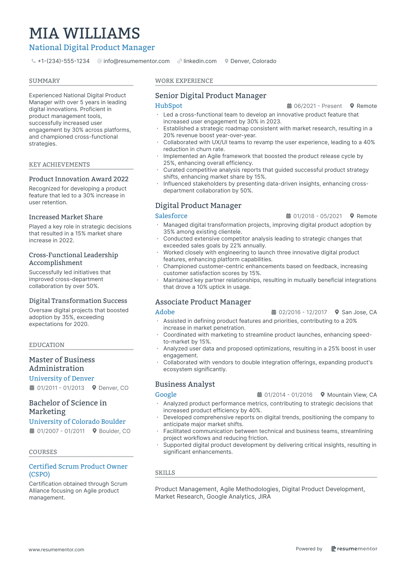 National Digital Product Manager