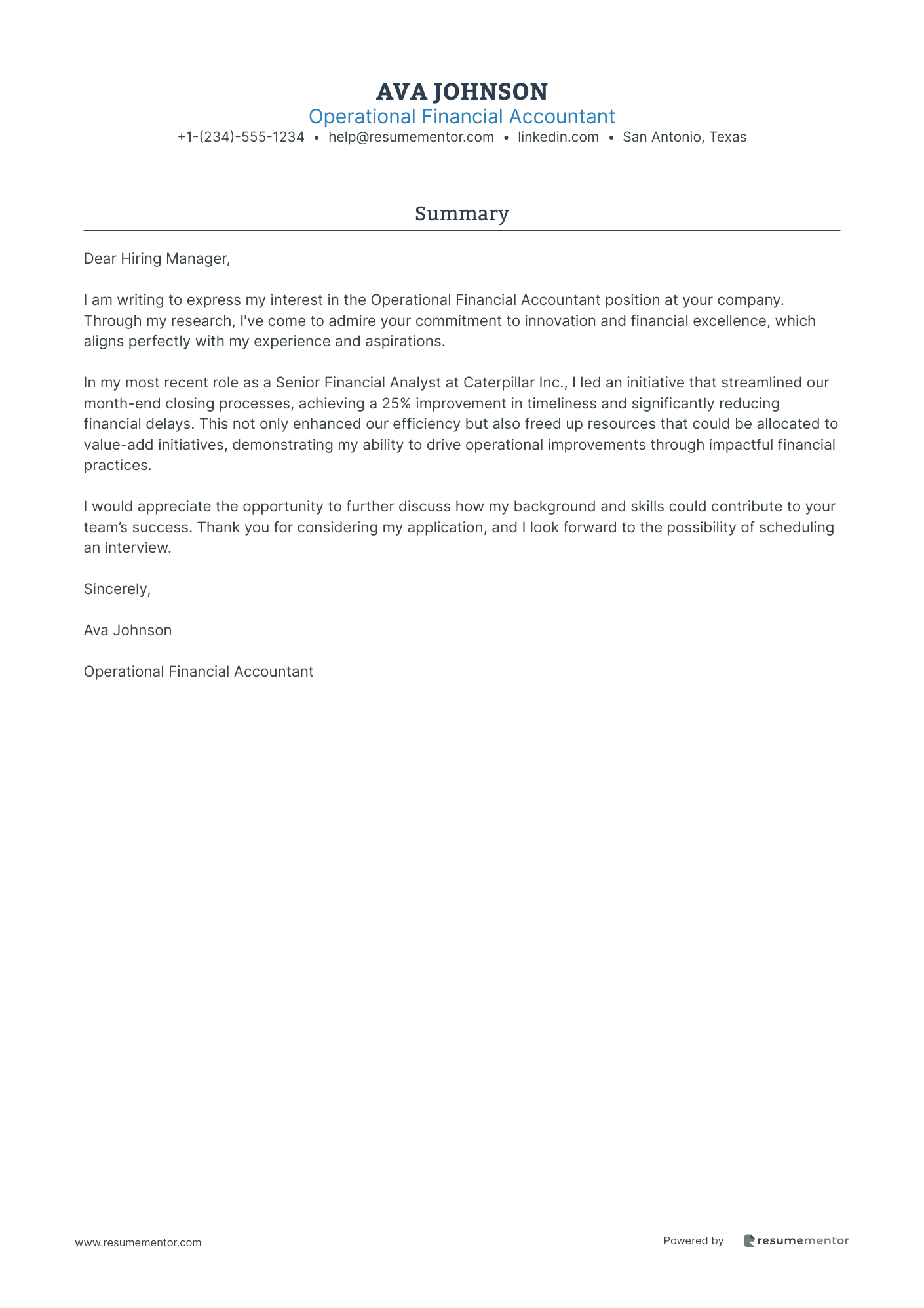 Operational Financial Accountant