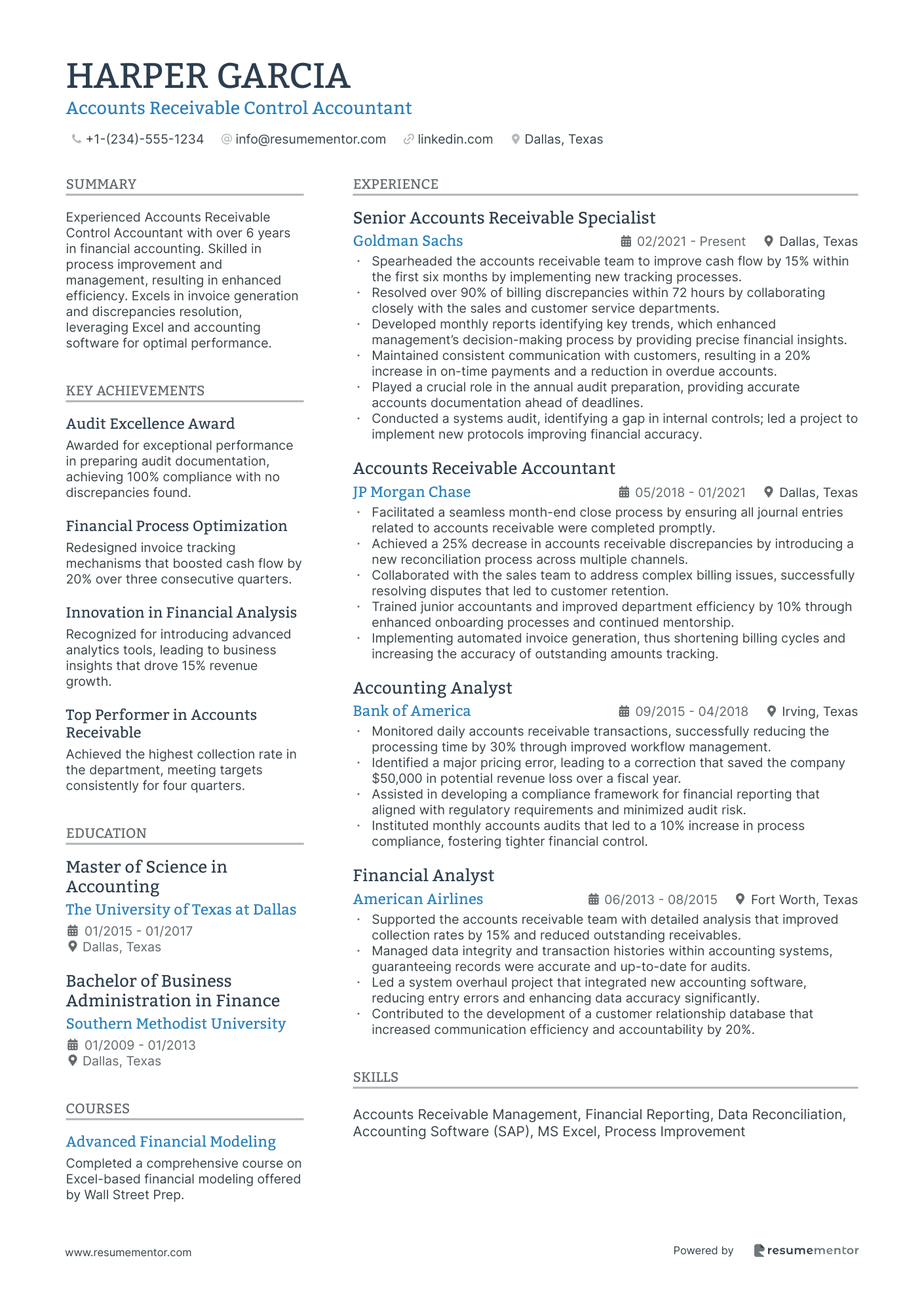 Accounts Receivable Control Accountant
