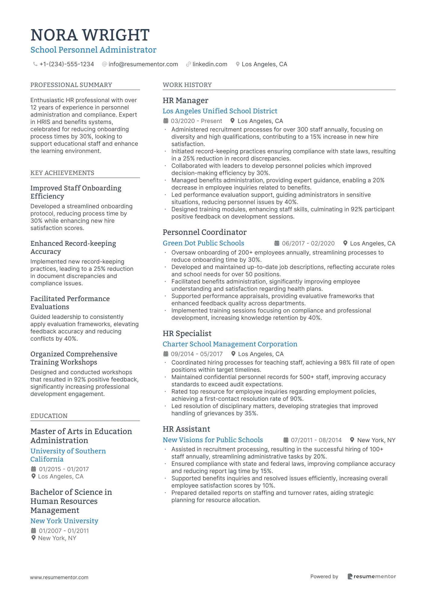 School Personnel Administrator
