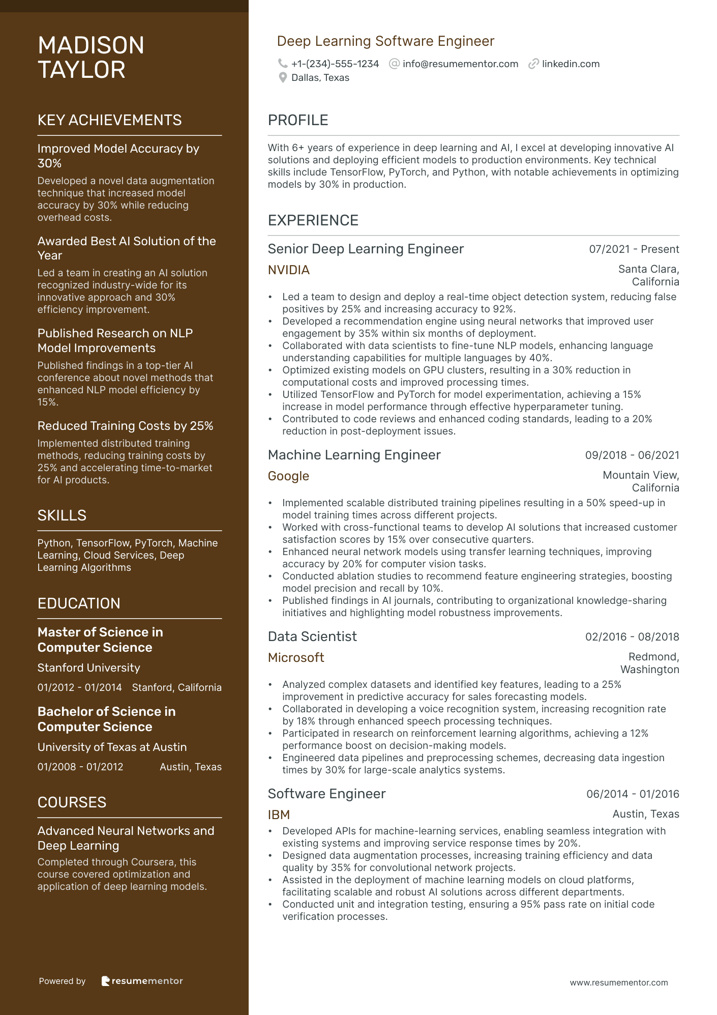Deep Learning Software Engineer