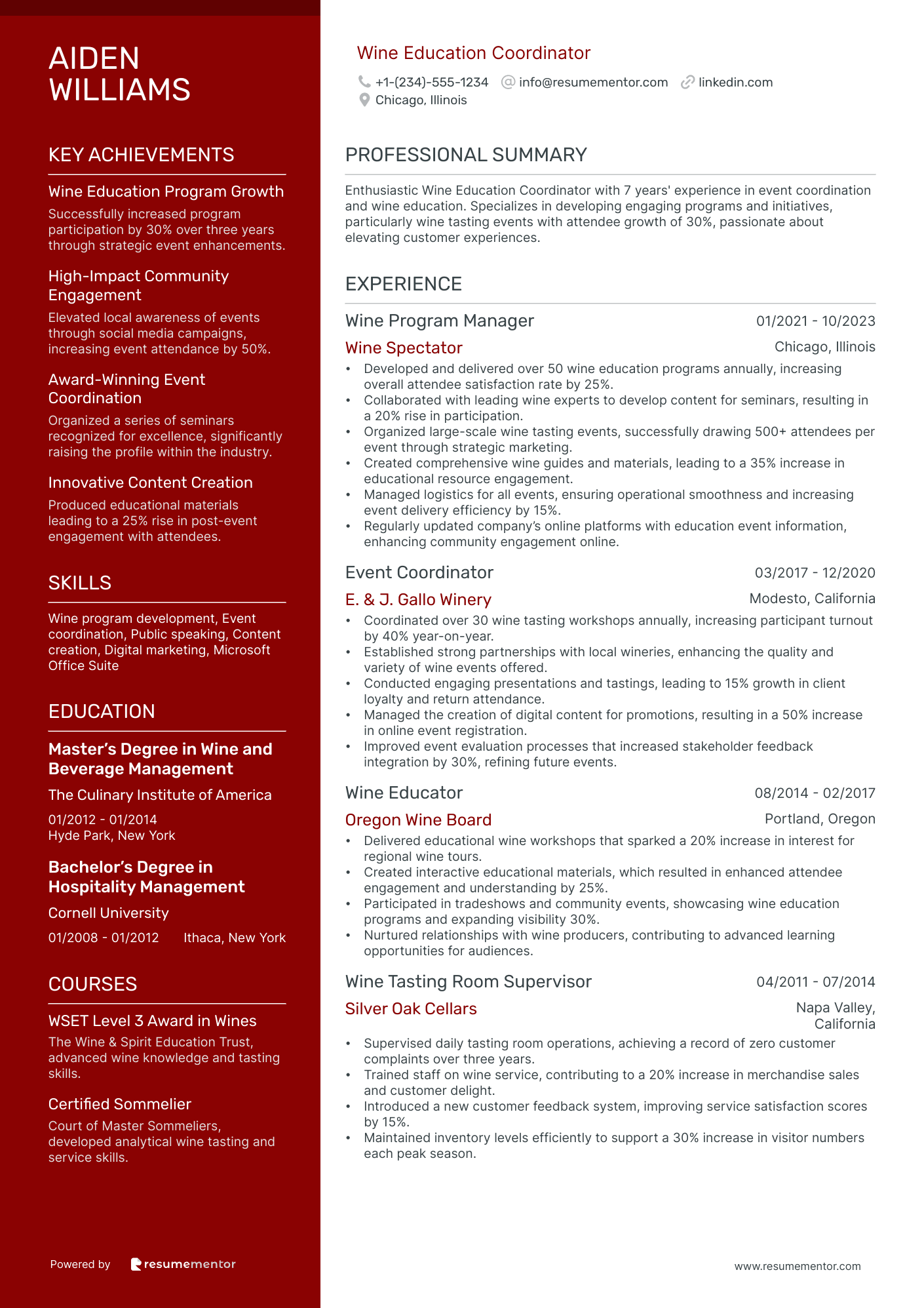 Wine Education Coordinator