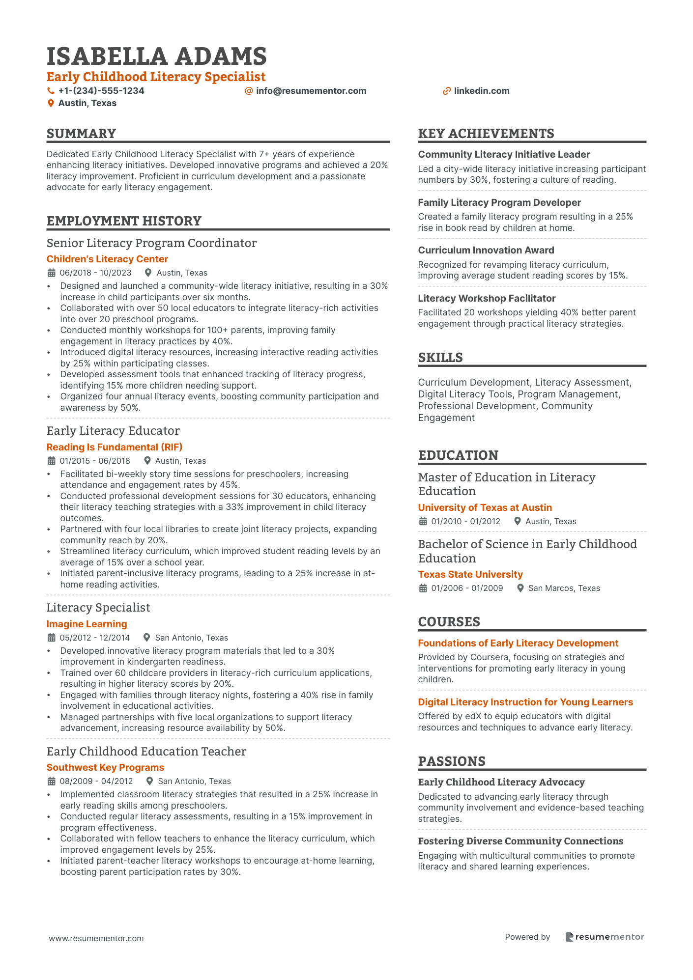 Early Childhood Literacy Specialist