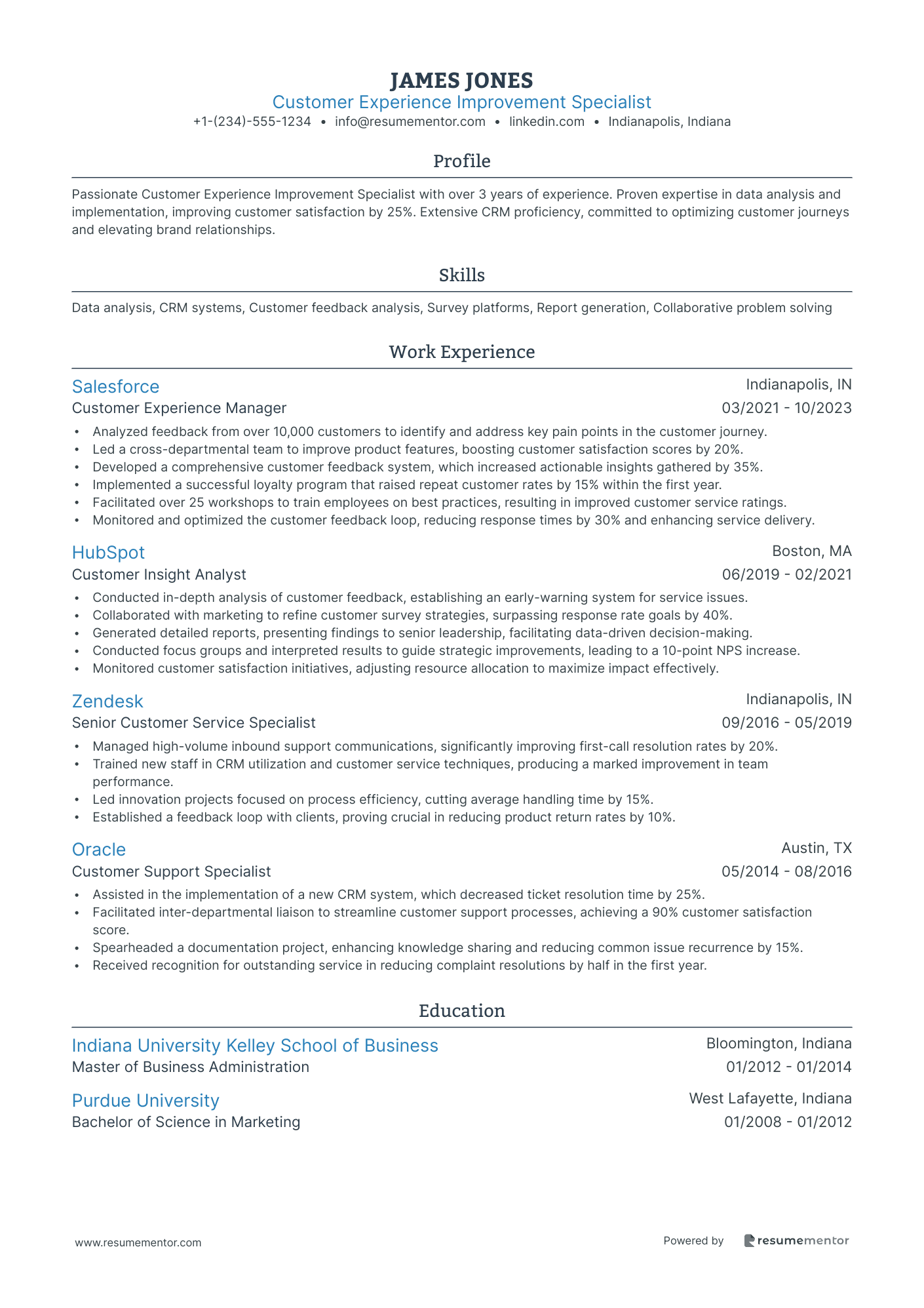 Customer Experience Improvement Specialist