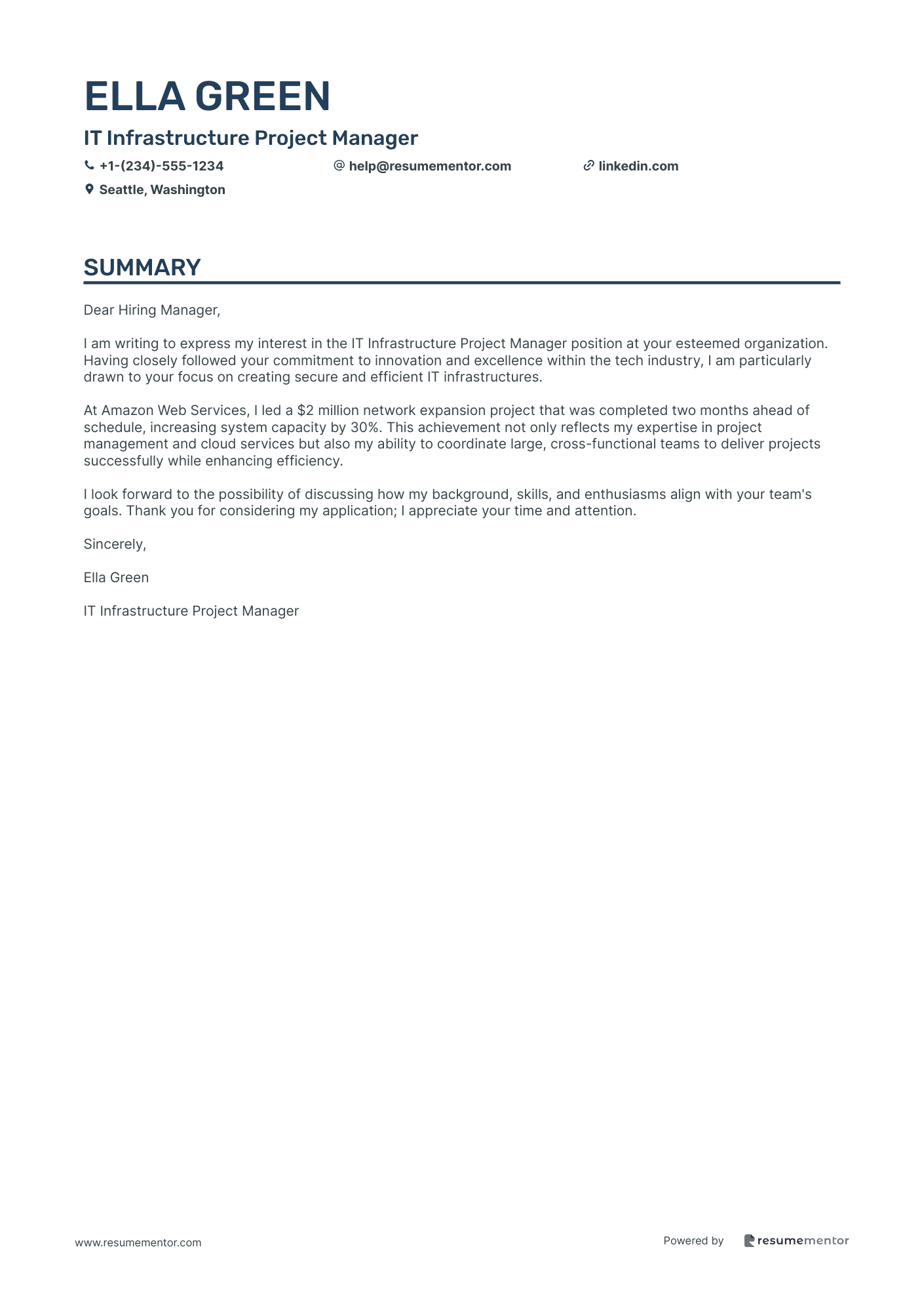 IT Infrastructure Project Manager