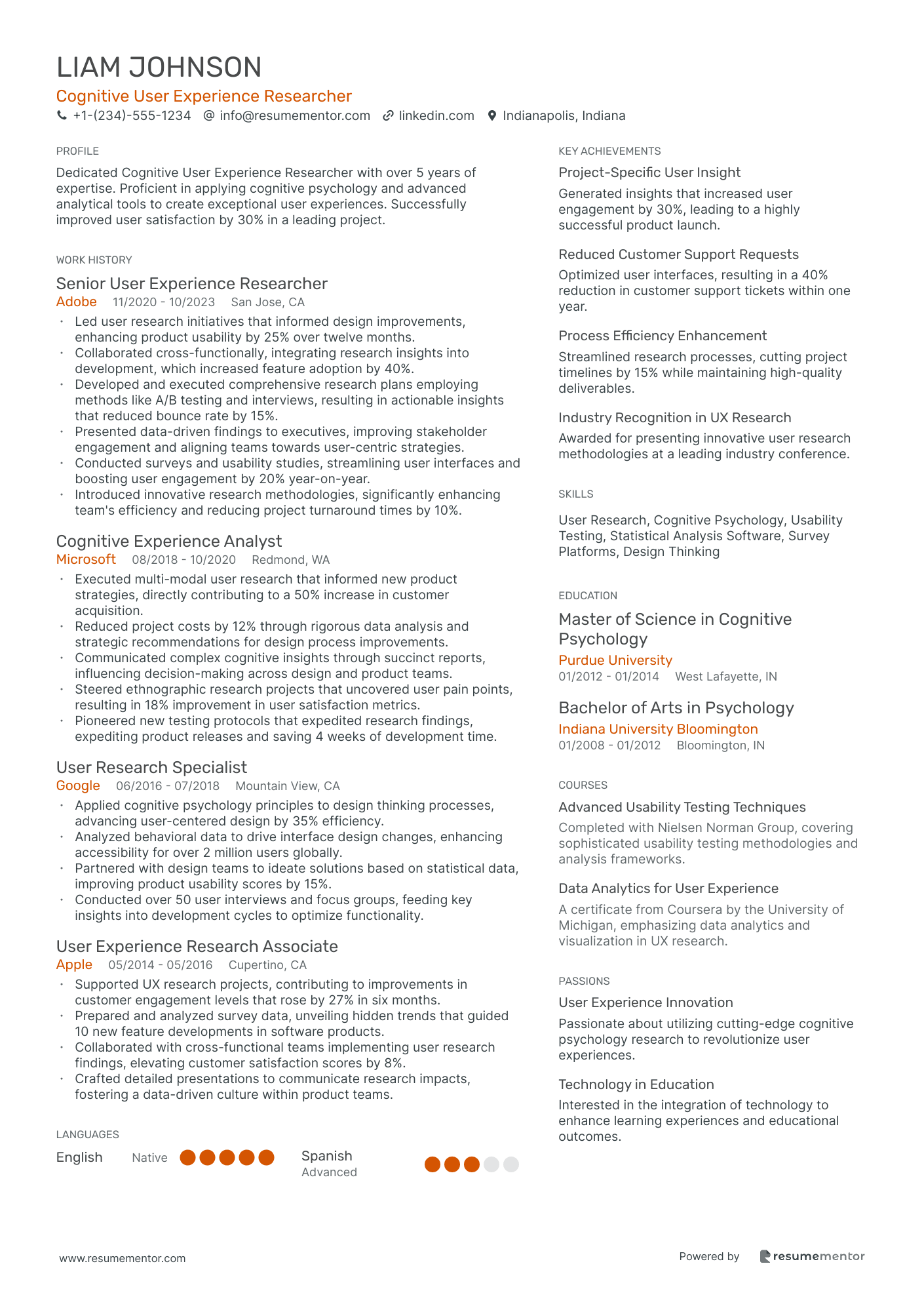 Cognitive User Experience Researcher