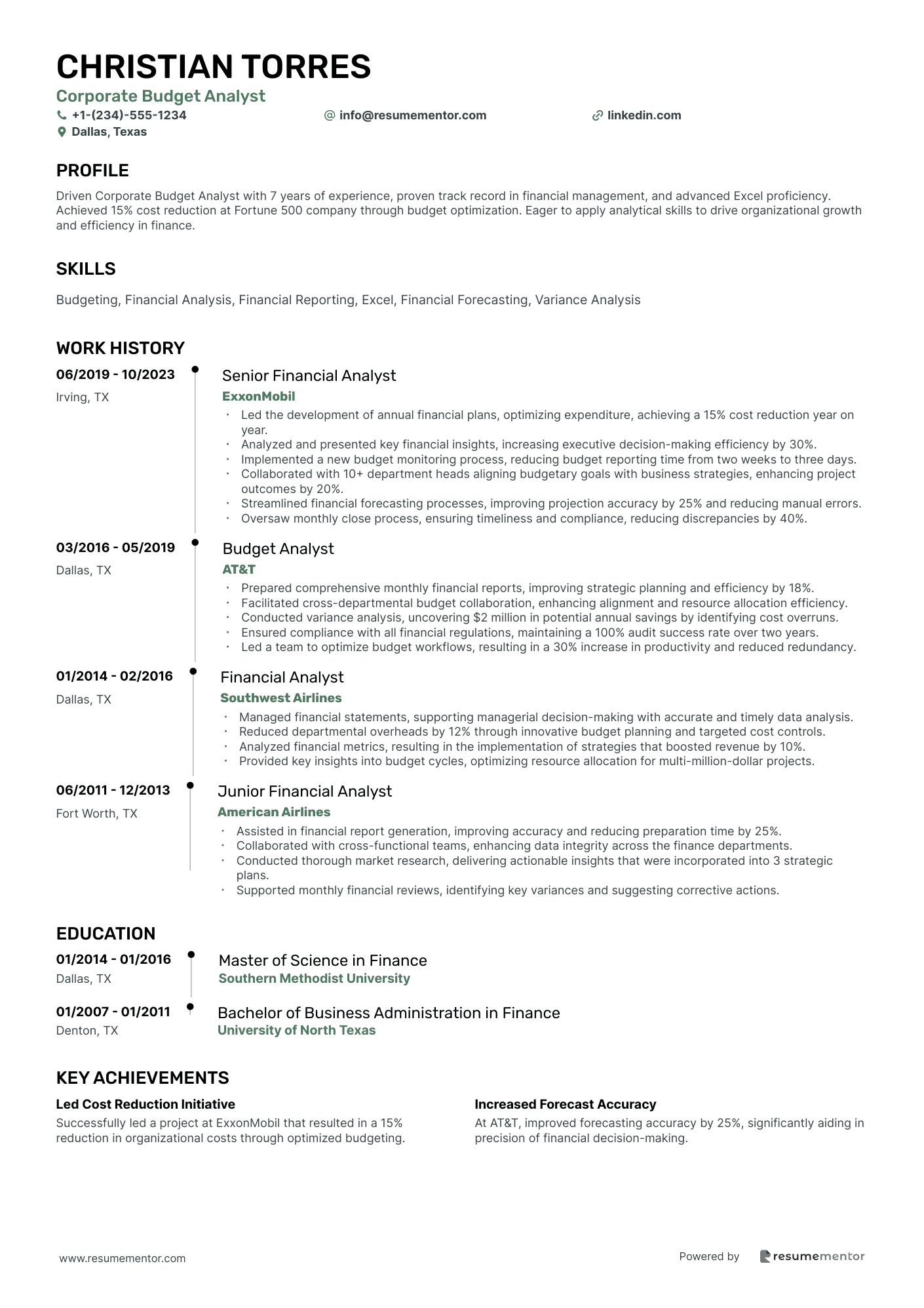 Corporate Budget Analyst