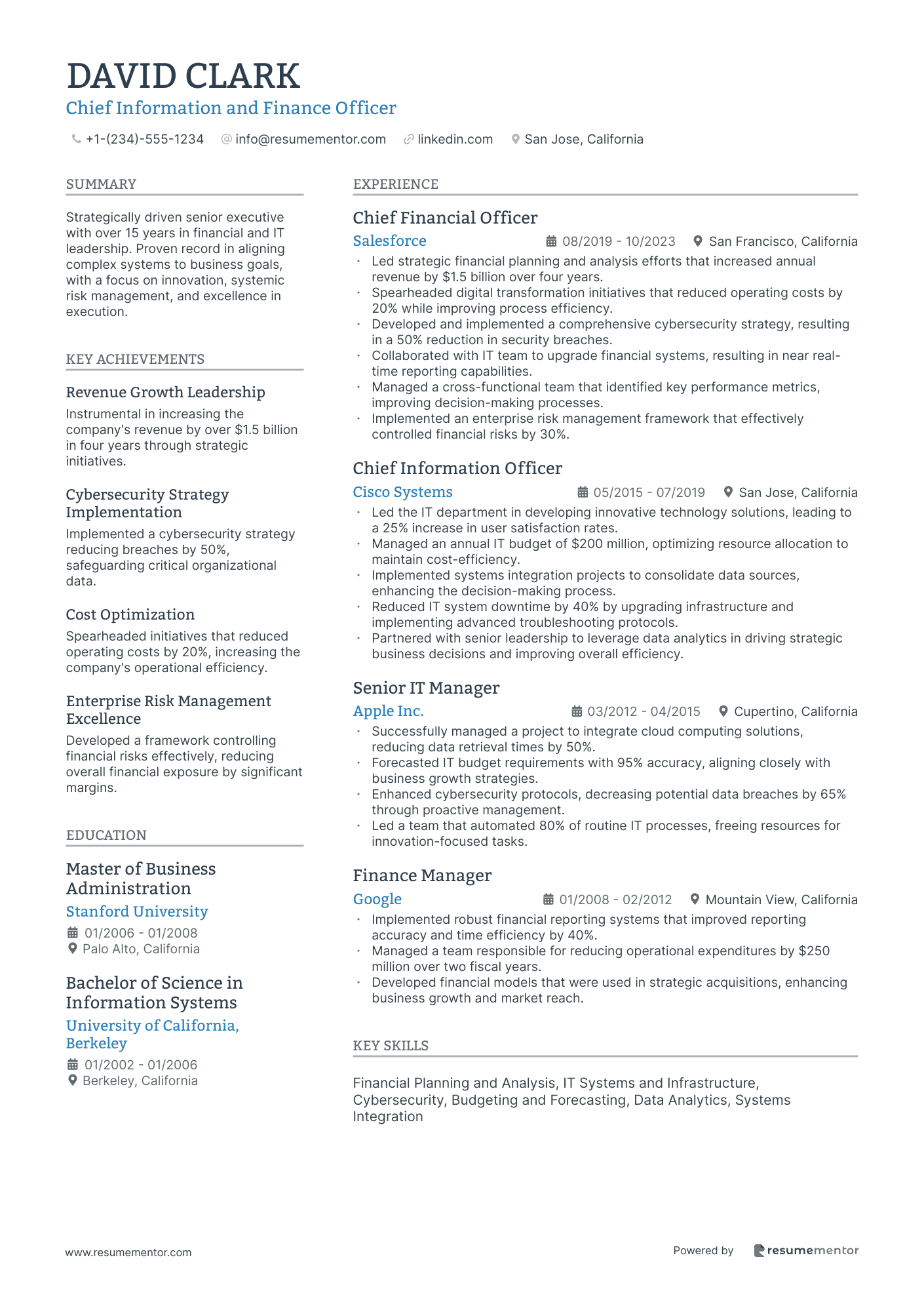 Chief Information and Finance Officer