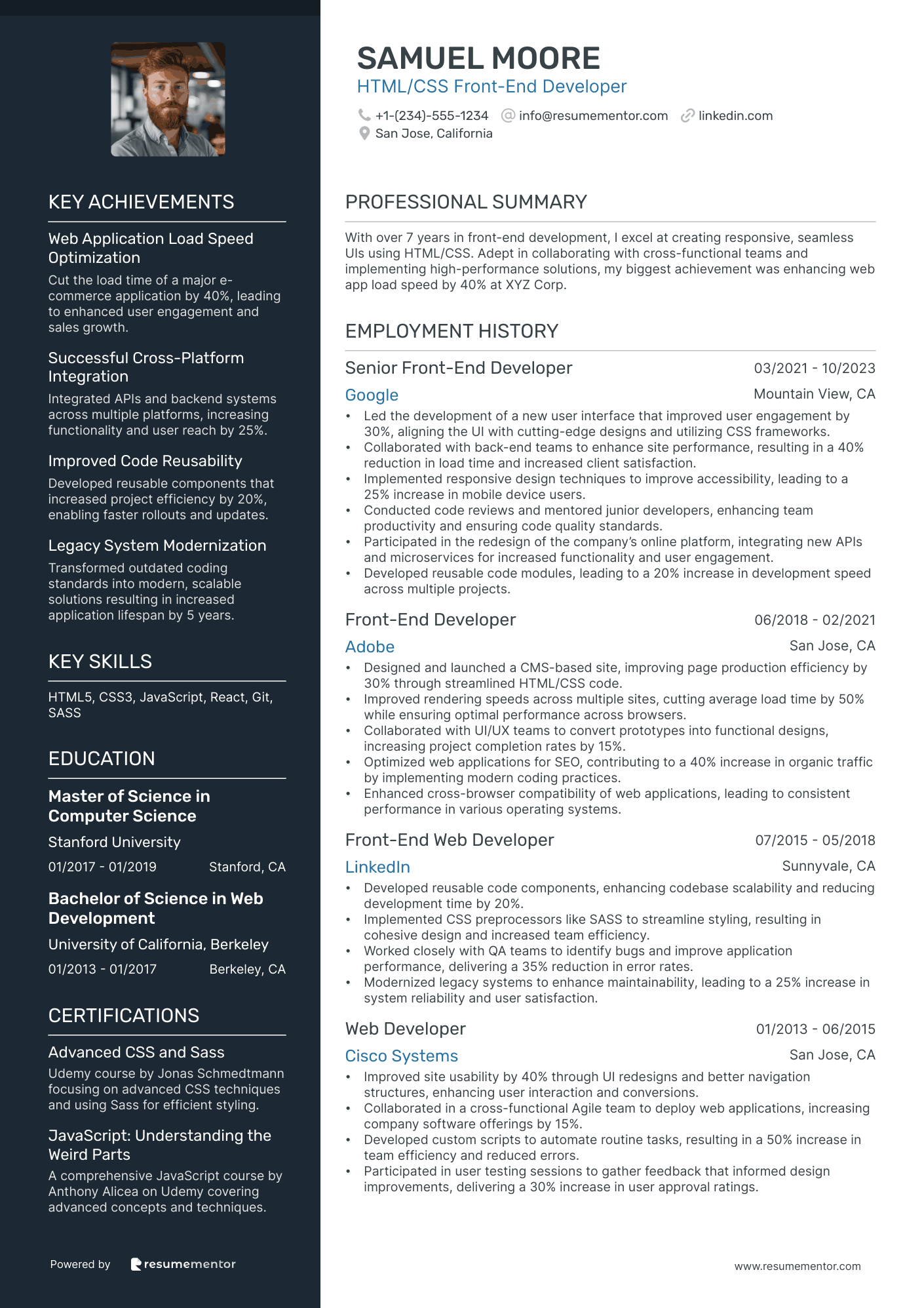 HTML/CSS Front End Developer