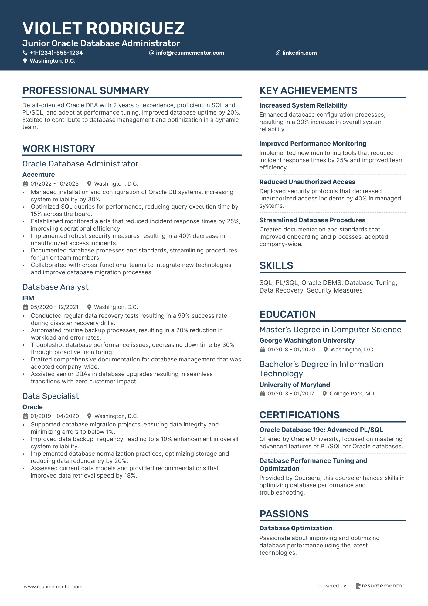 Junior Oracle Database Administrator