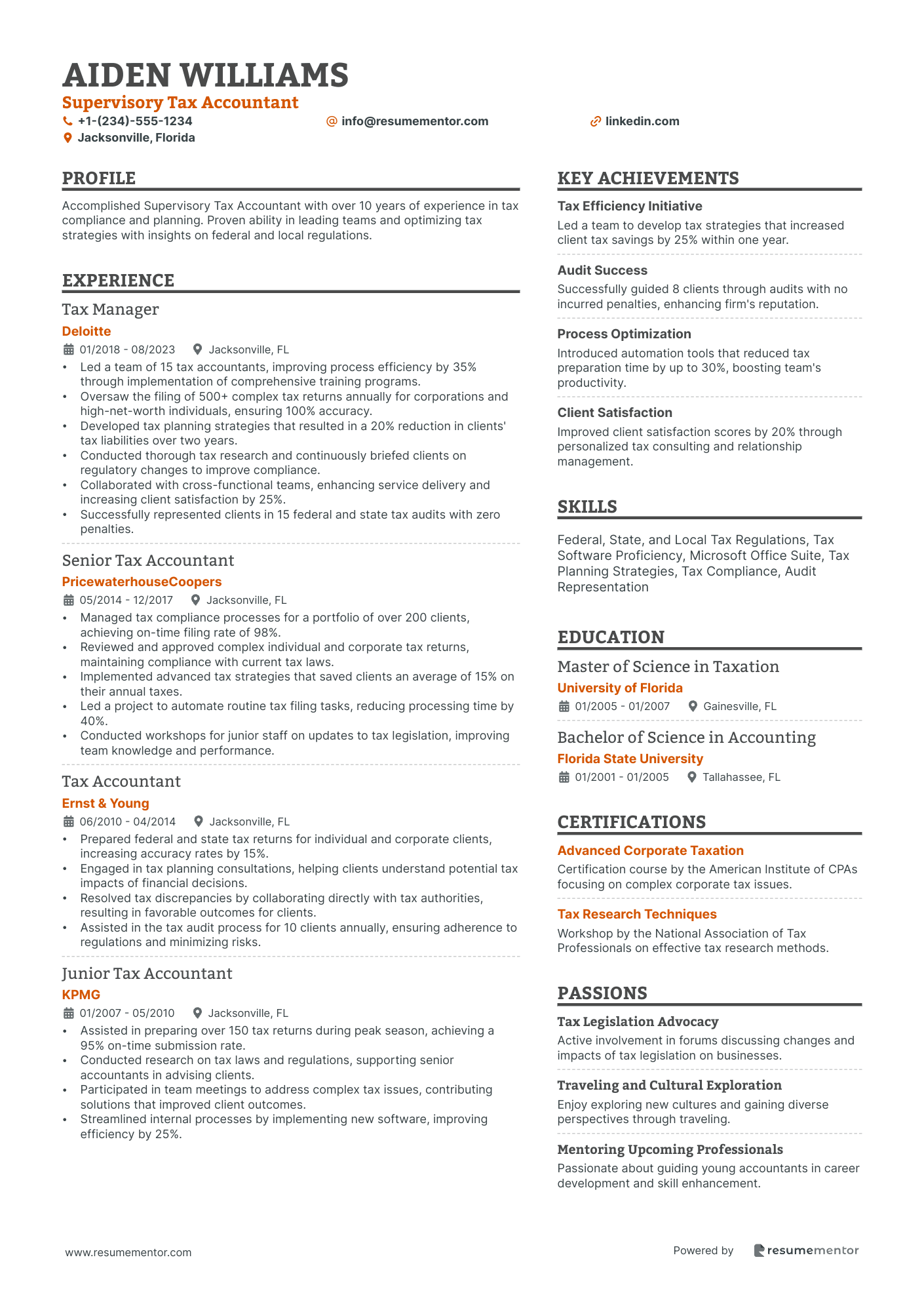 Supervisory Tax Accountant