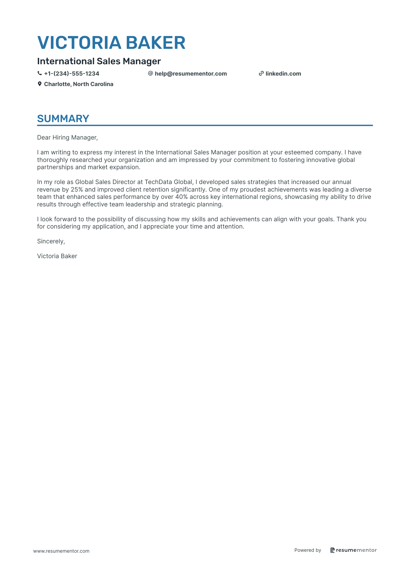 International Sales Manager