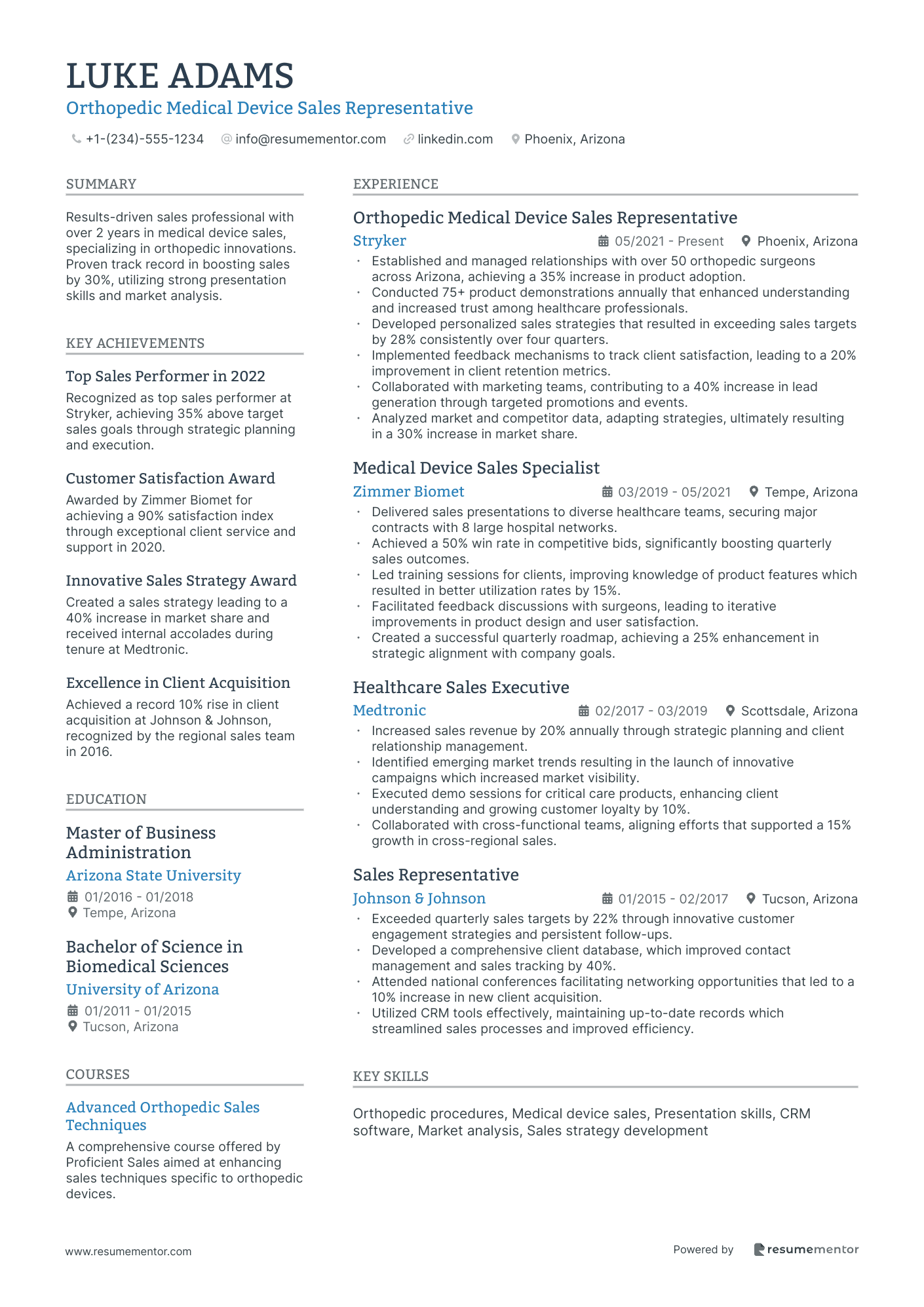 Orthopedic Medical Device Sales Representative