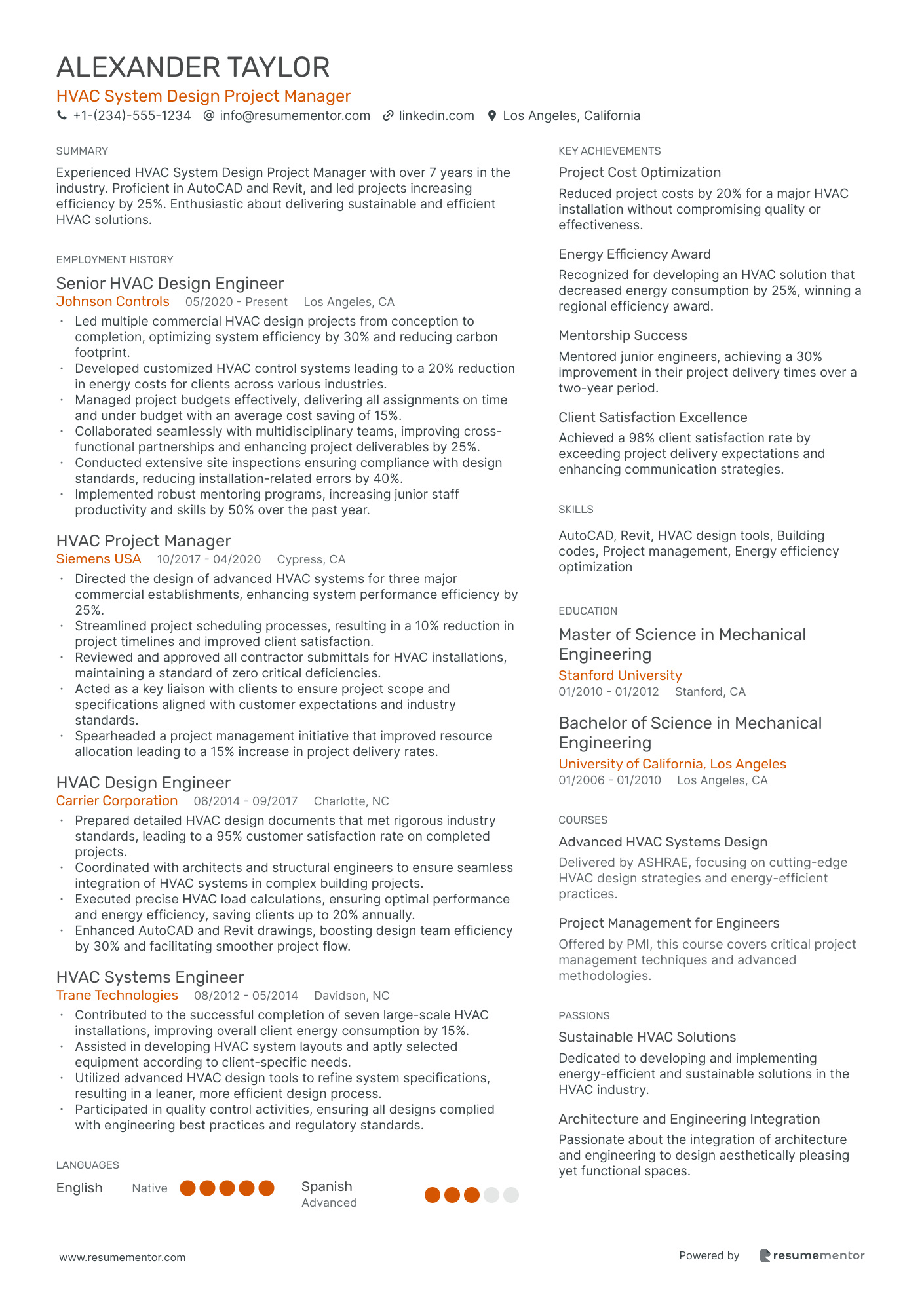 HVAC System Design Project Manager