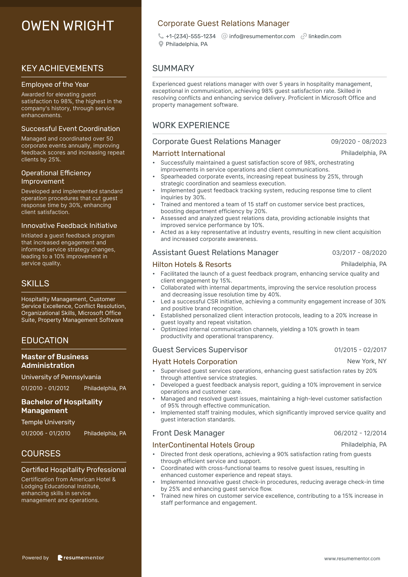 Corporate Guest Relations Manager