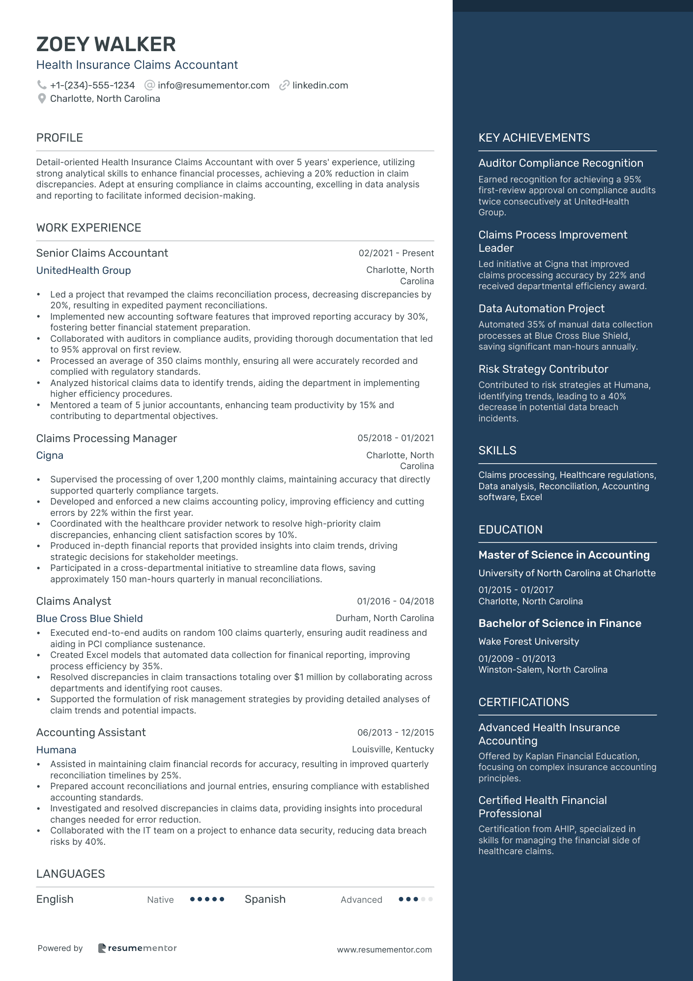 Health Insurance Claims Accountant