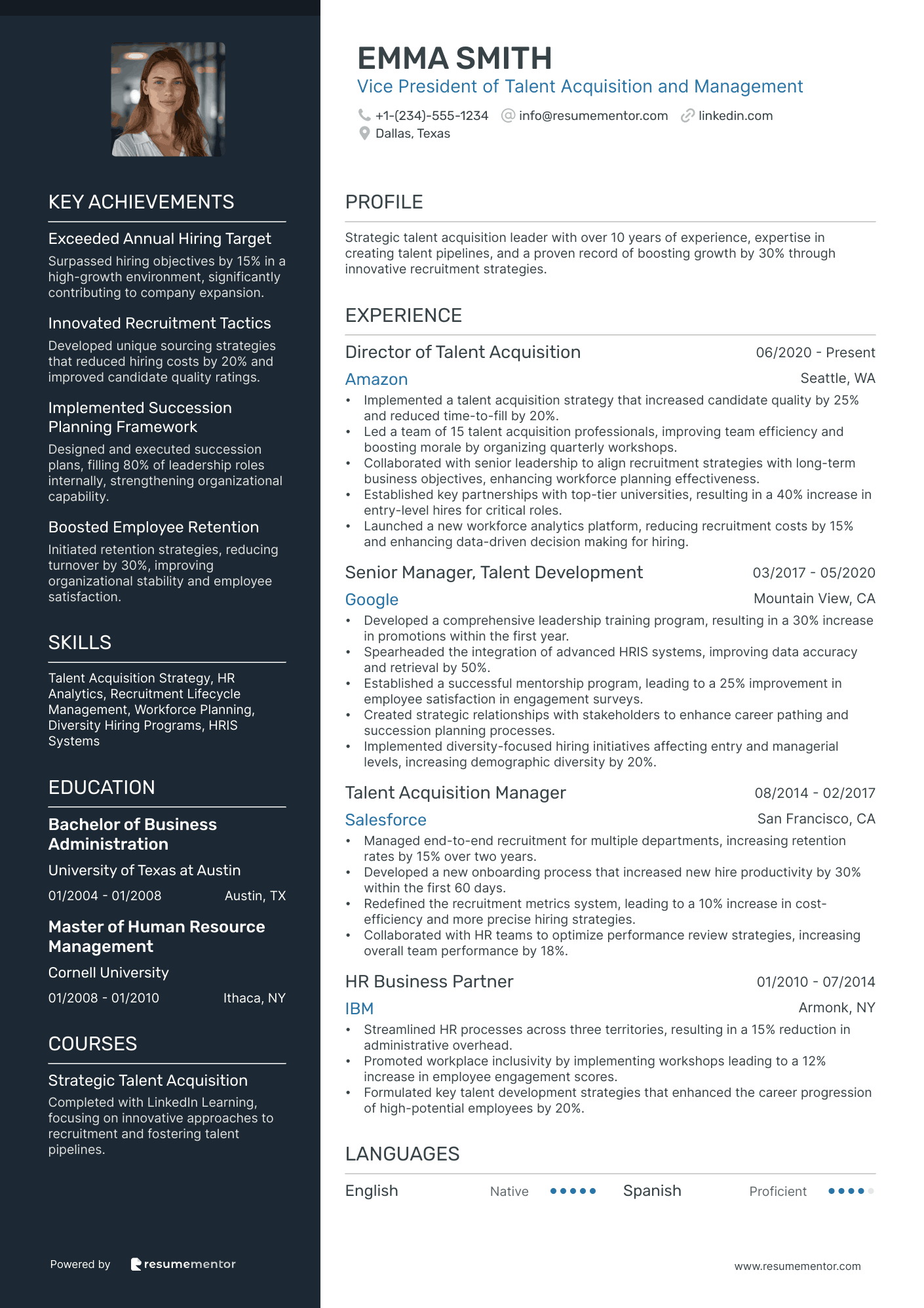 Vice President of Talent Acquisition and Management