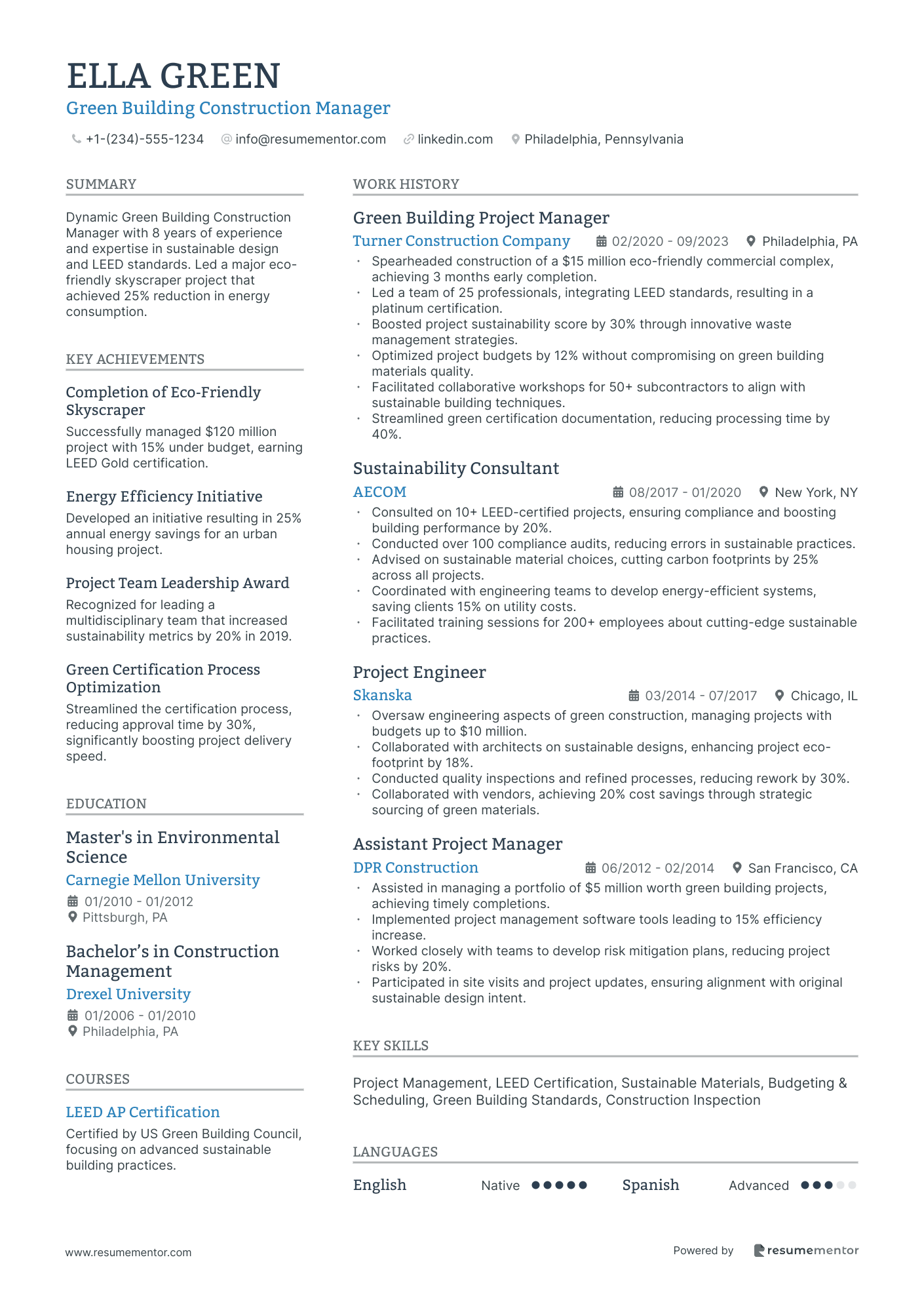 Green Building Construction Manager