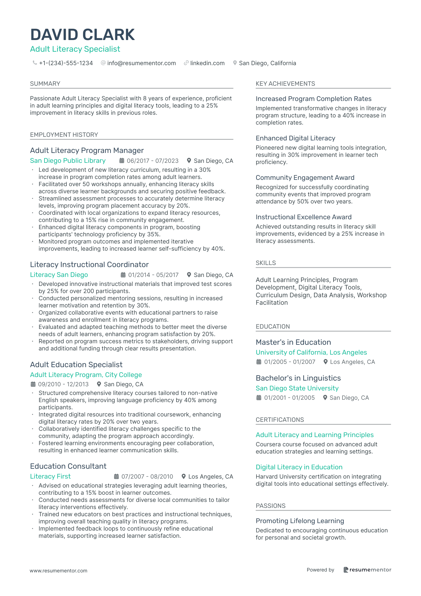 Adult Literacy Specialist