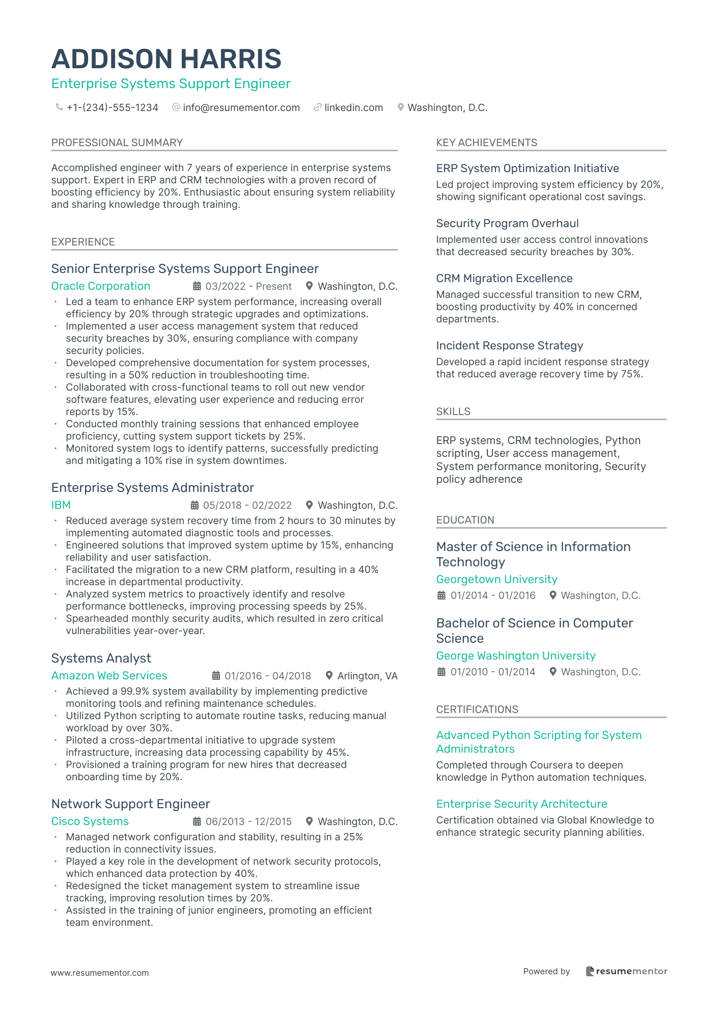 Enterprise Systems Support Engineer