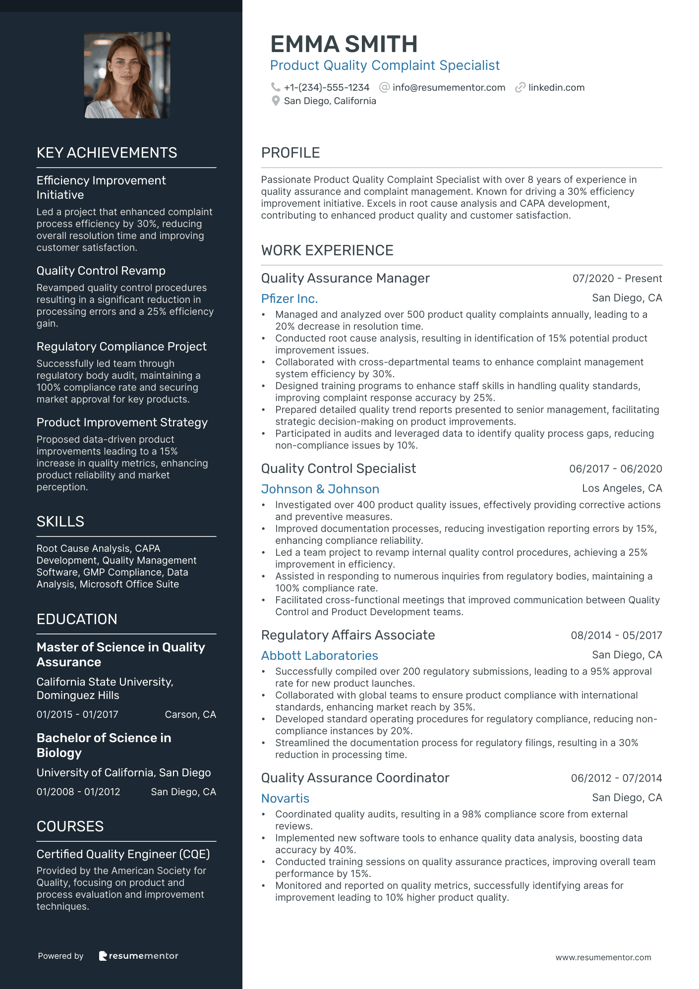 Product Quality Complaint Specialist