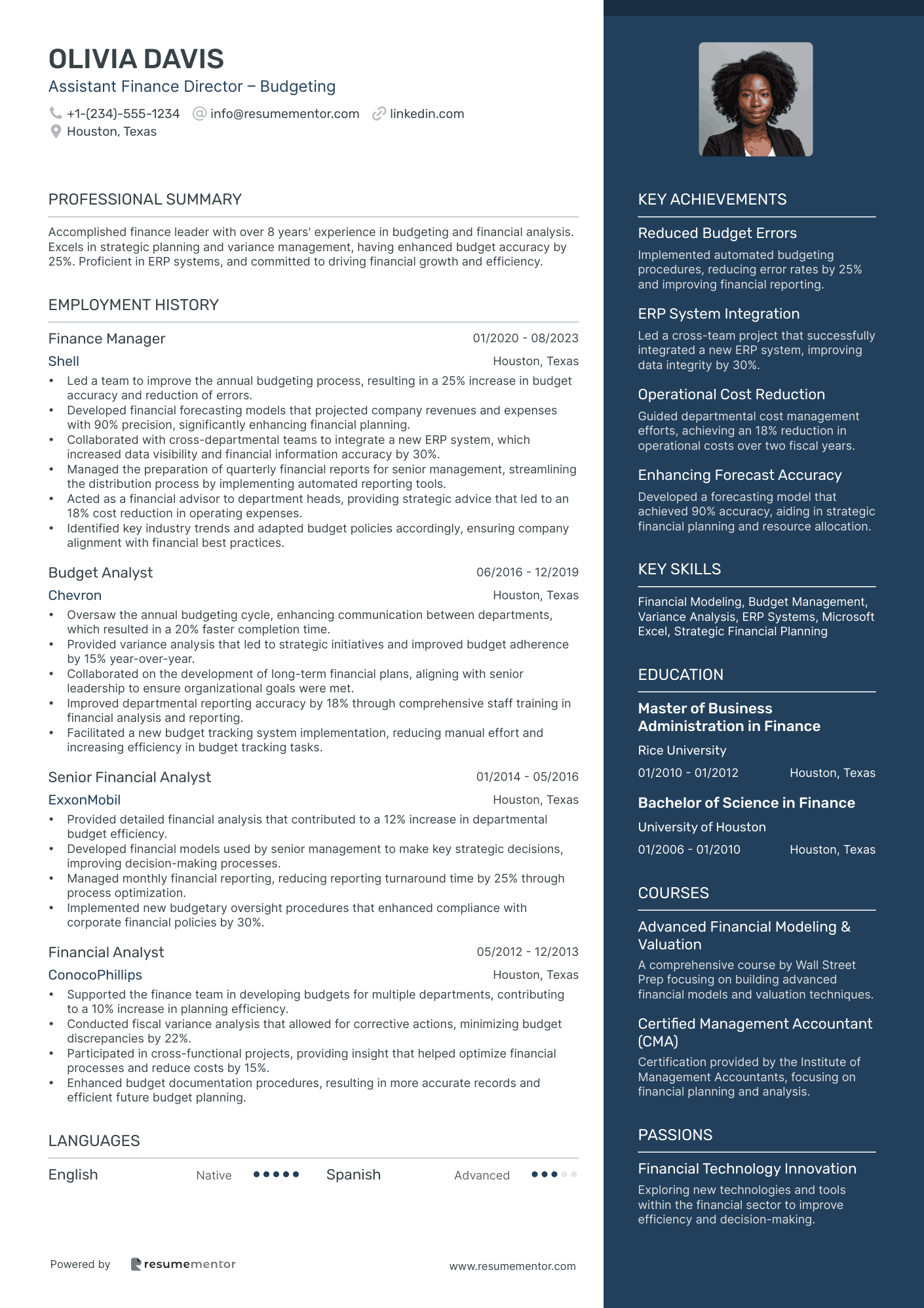 Assistant Finance Director – Budgeting