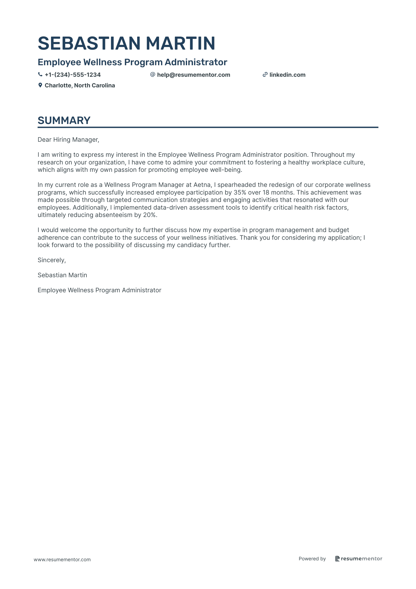 Employee Wellness Program Administrator