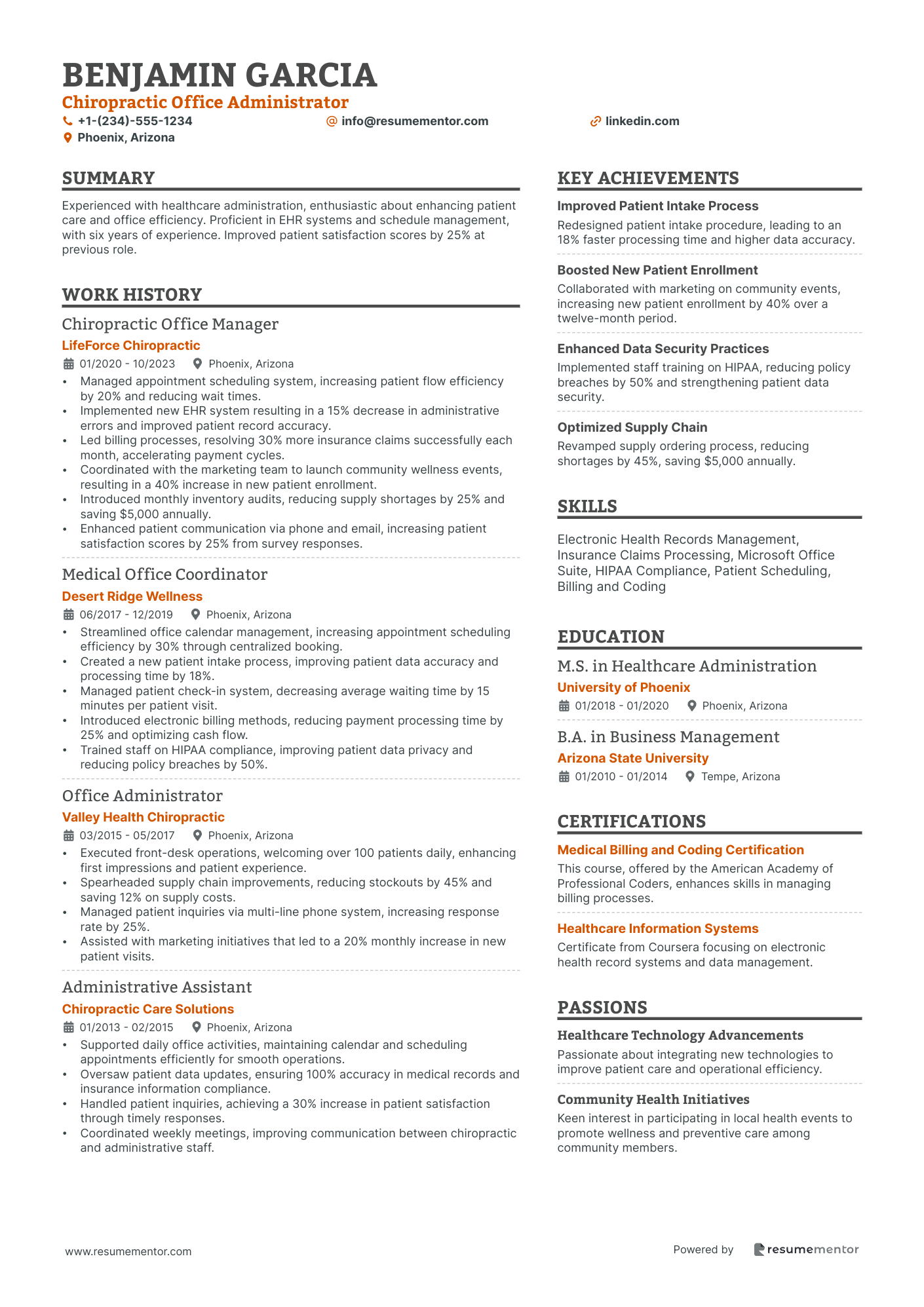 Chiropractic Office Administrator