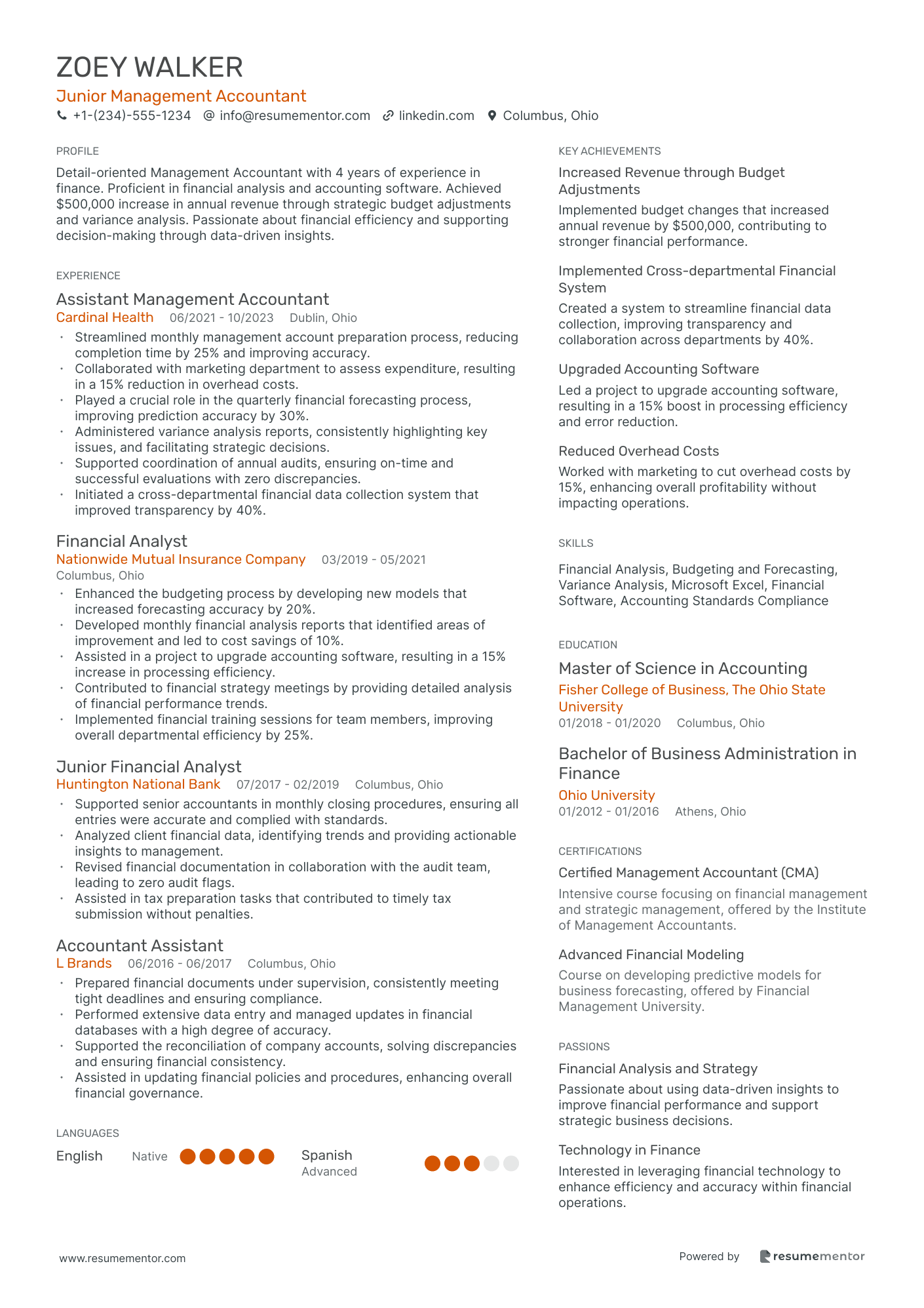 Junior Management Accountant