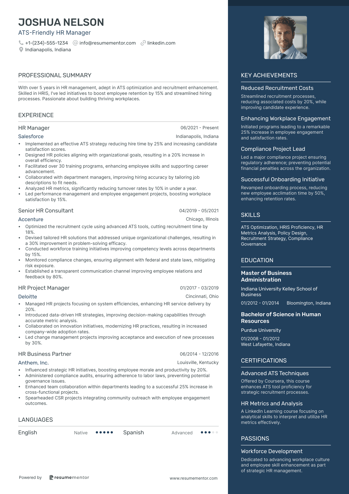 ATS Friendly HR Manager