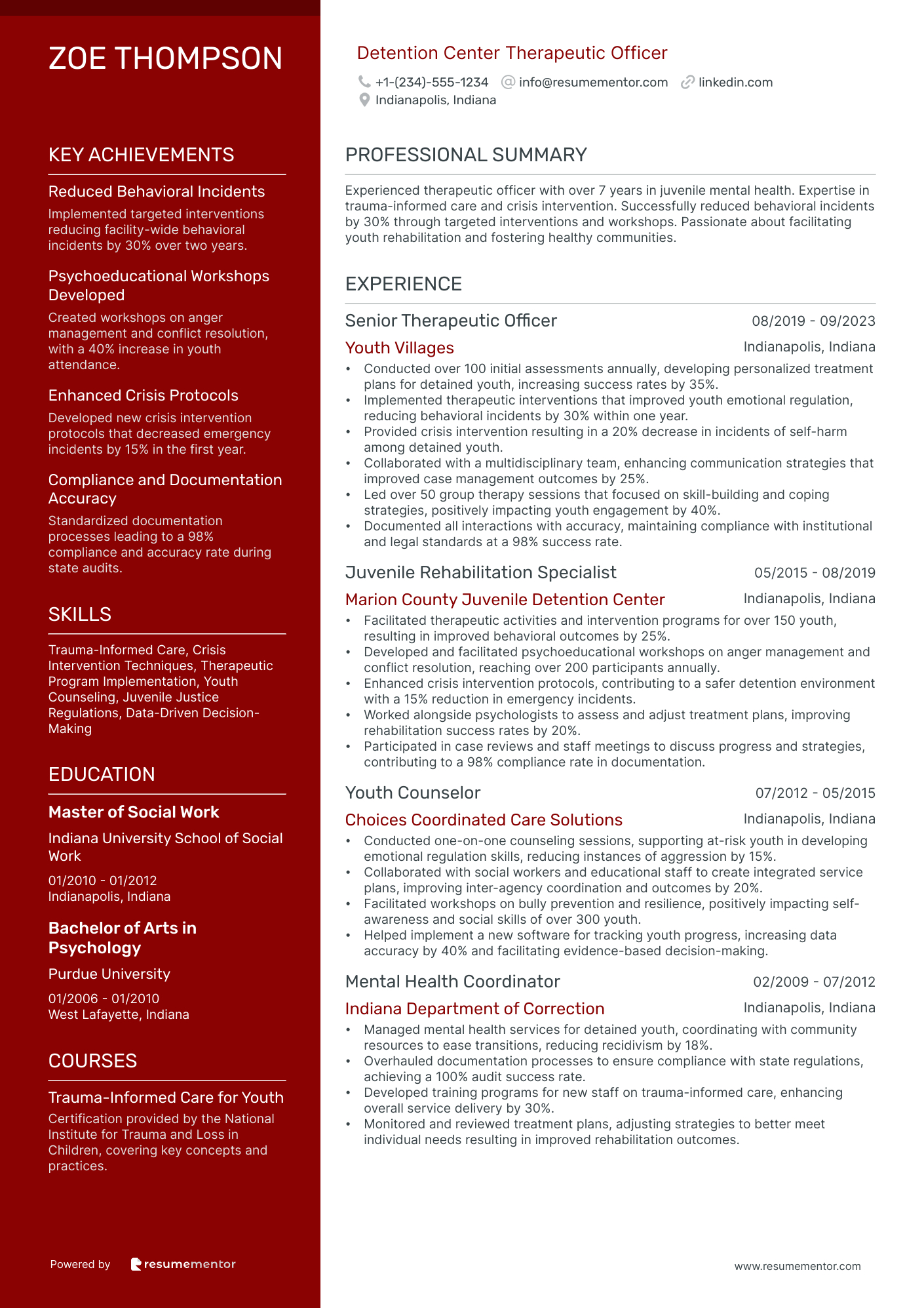 Detention Center Therapeutic Officer