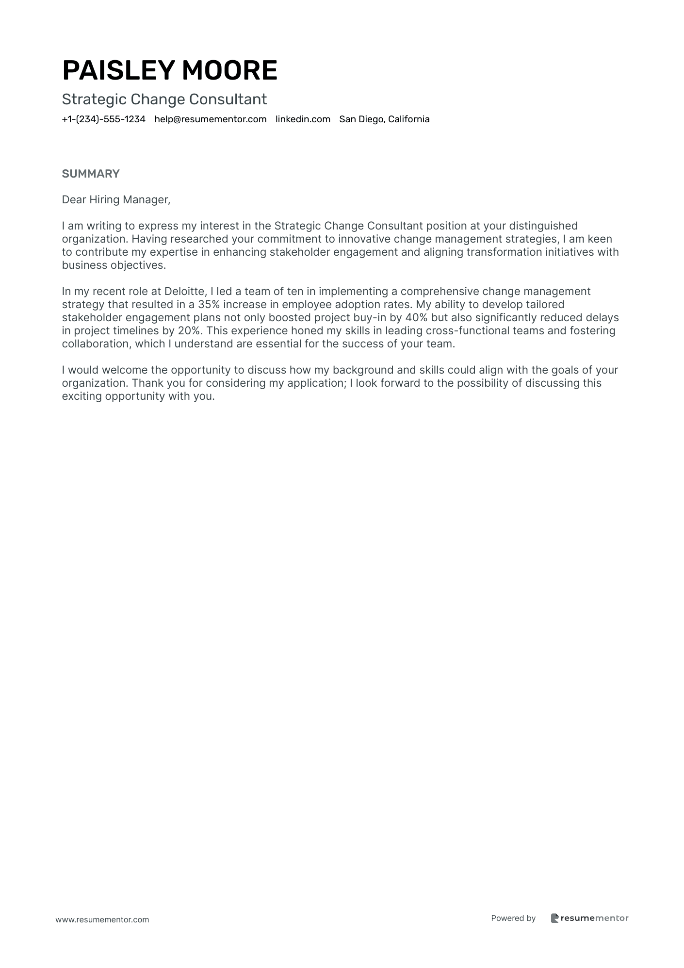 Strategic Change Consultant