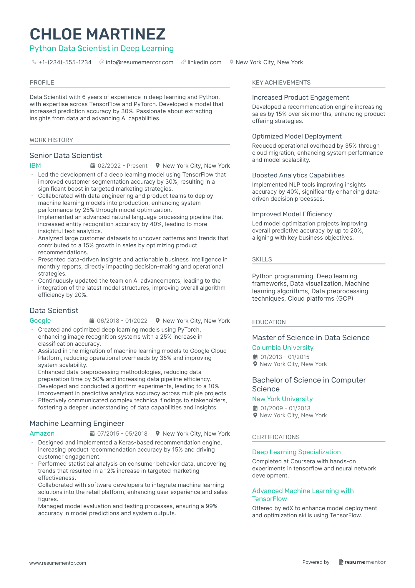 Python Data Scientist in Deep Learning