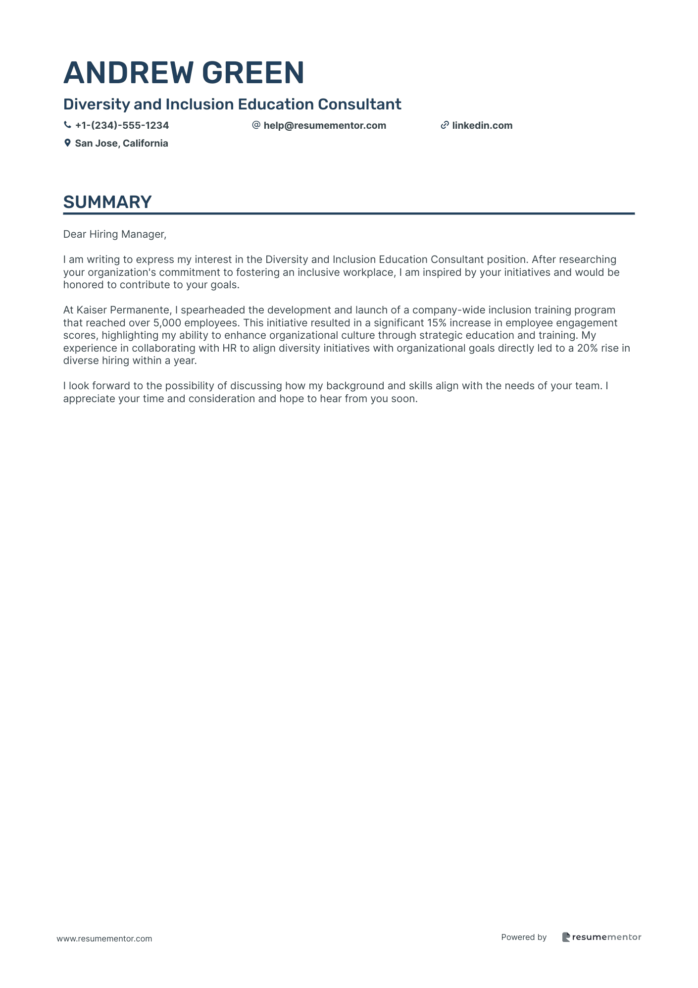 Diversity and Inclusion Education Consultant