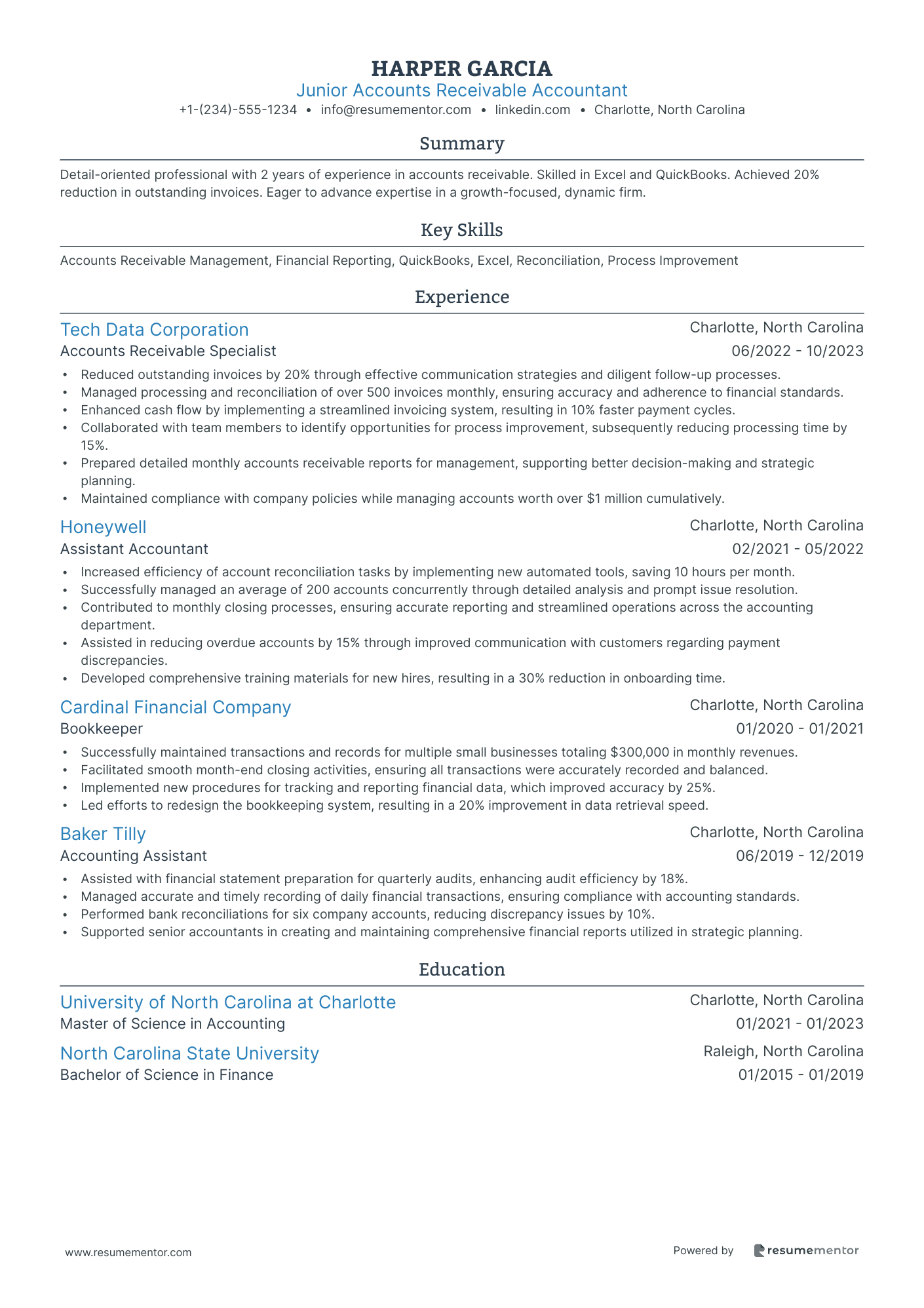 Junior Accounts Receivable Accountant