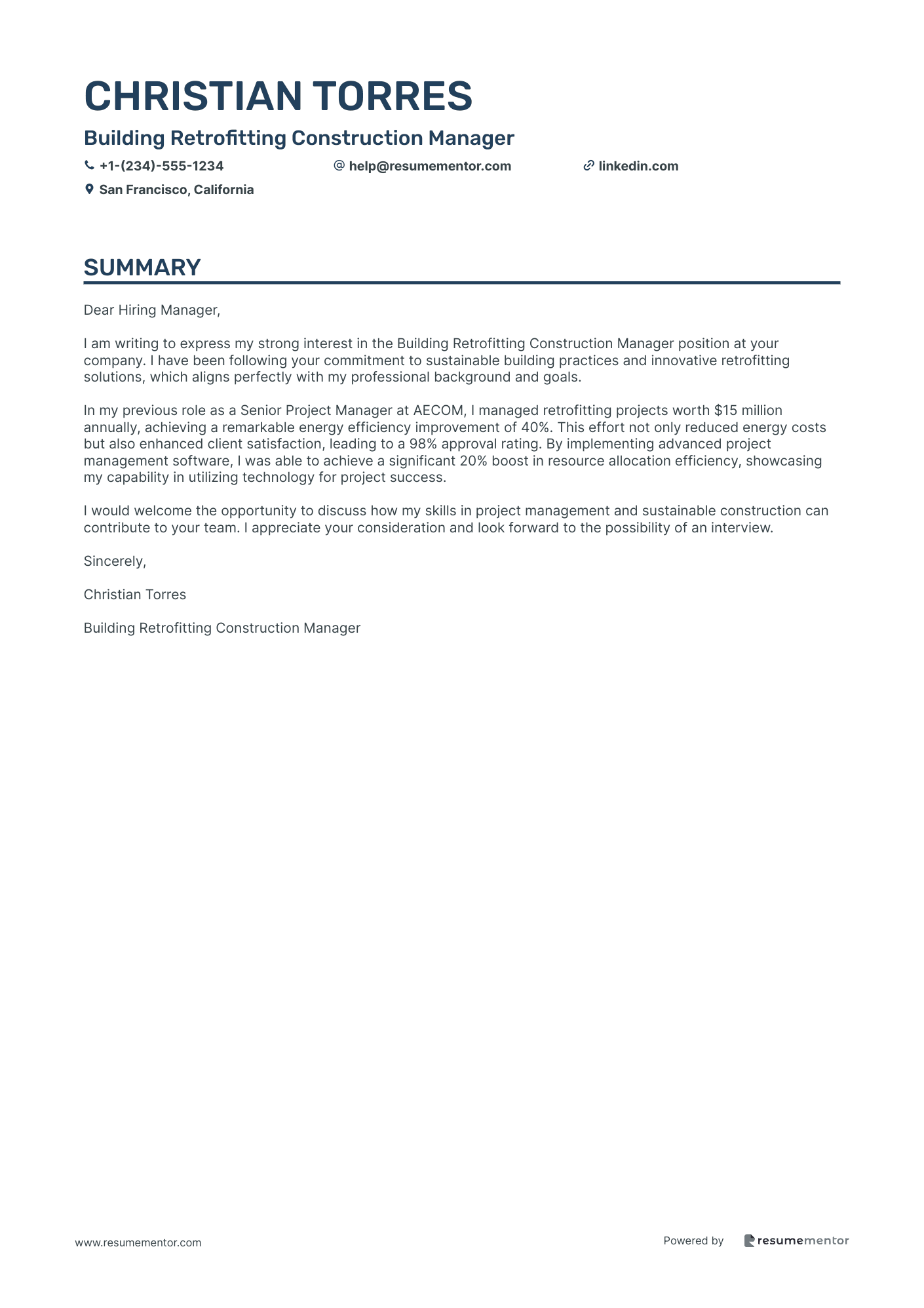 Building Retrofitting Construction Manager