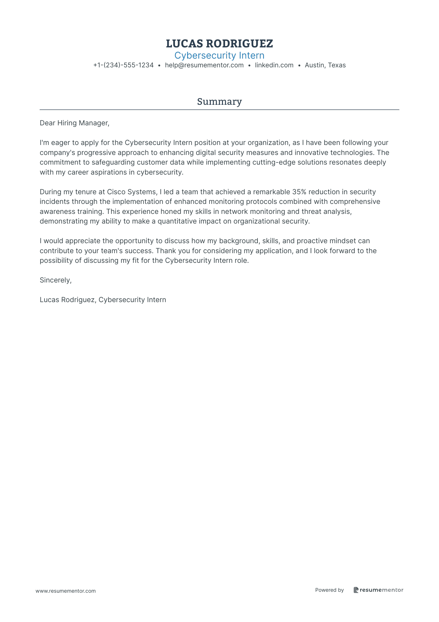Cybersecurity Intern