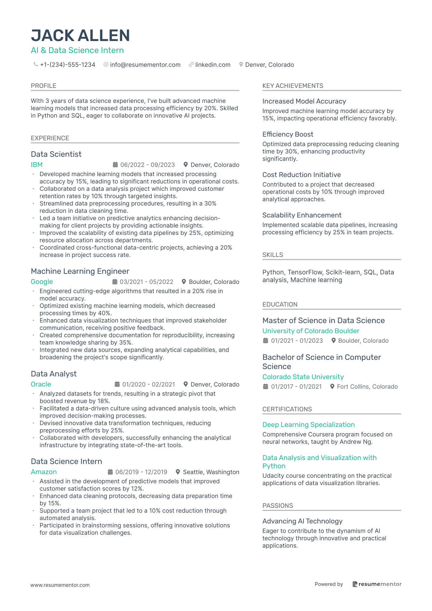 AI & Data Science Intern