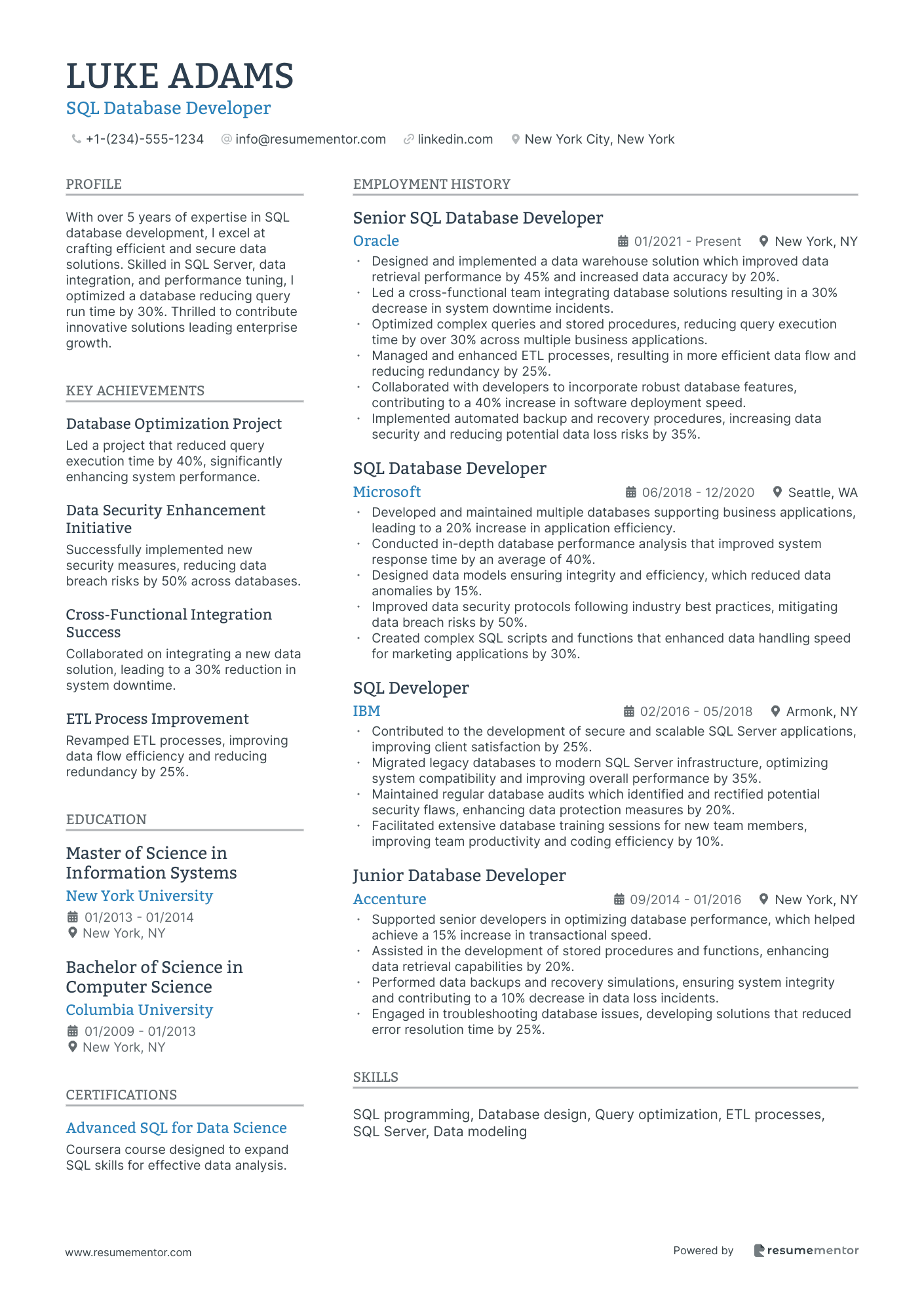 SQL Database Developer