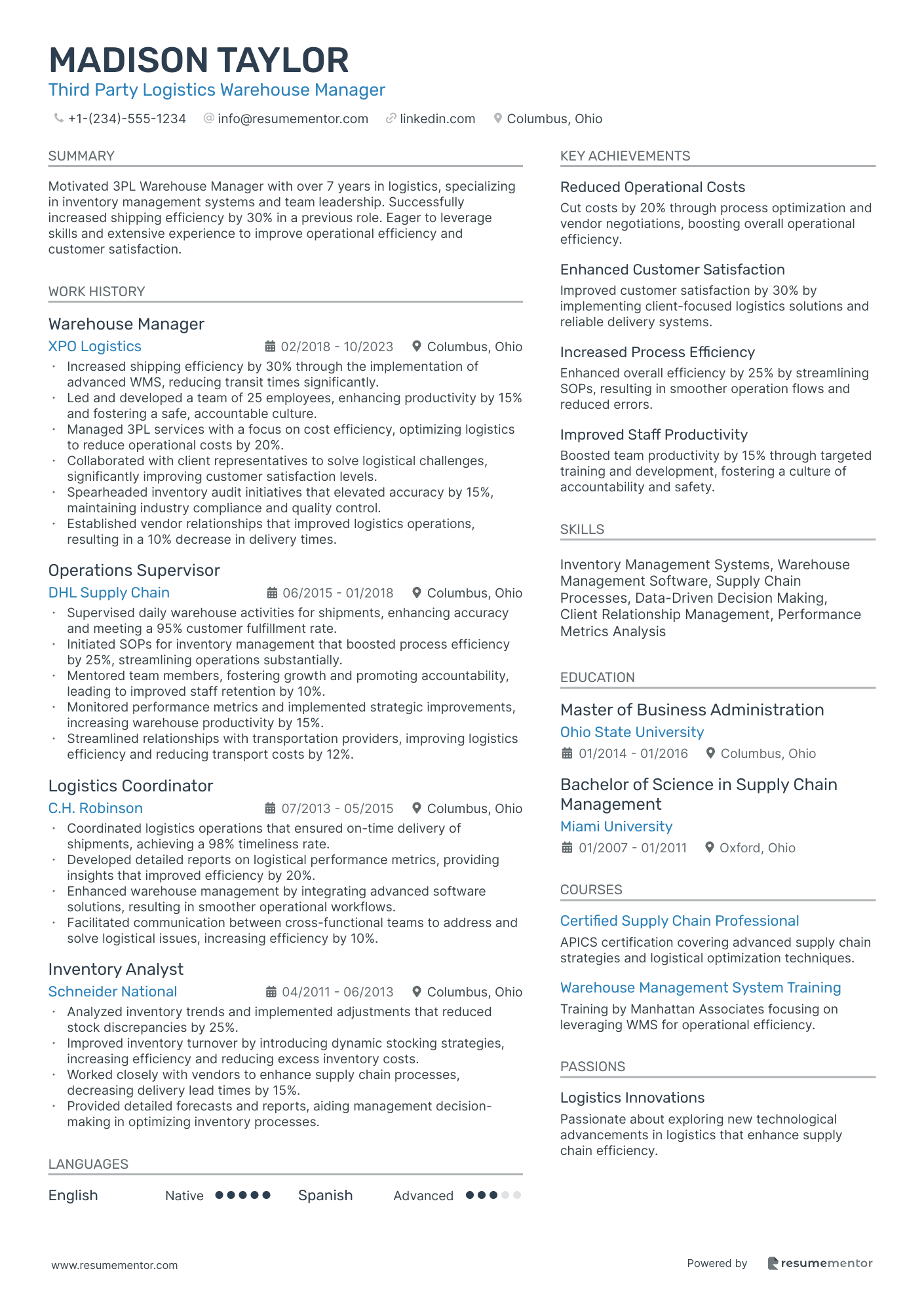 Third Party Logistics Warehouse Manager