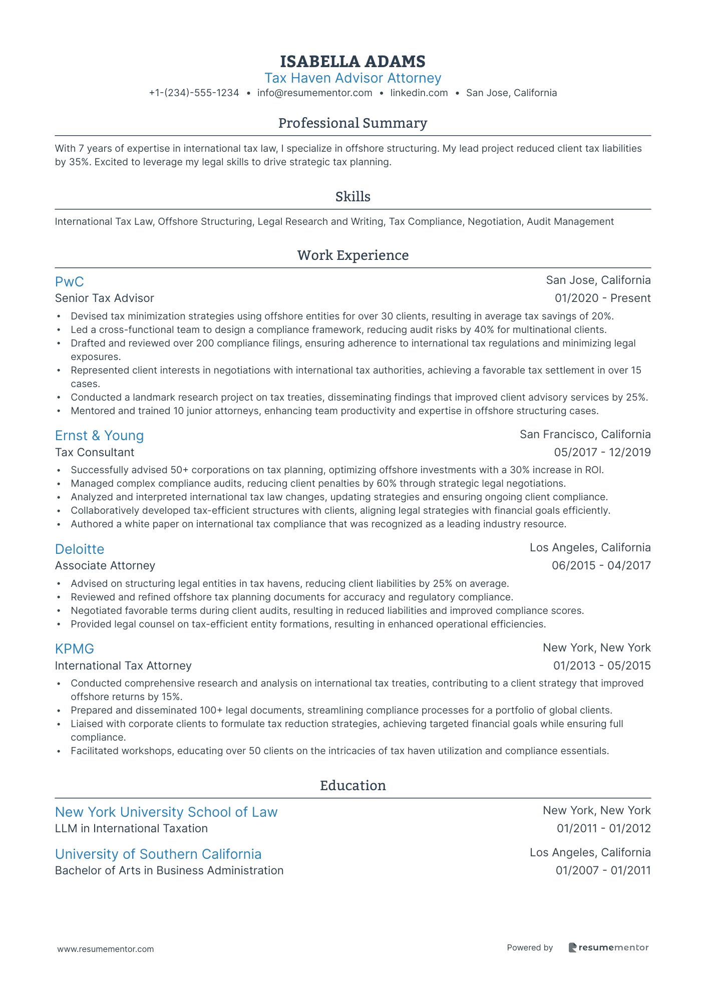Tax Haven Advisor Attorney