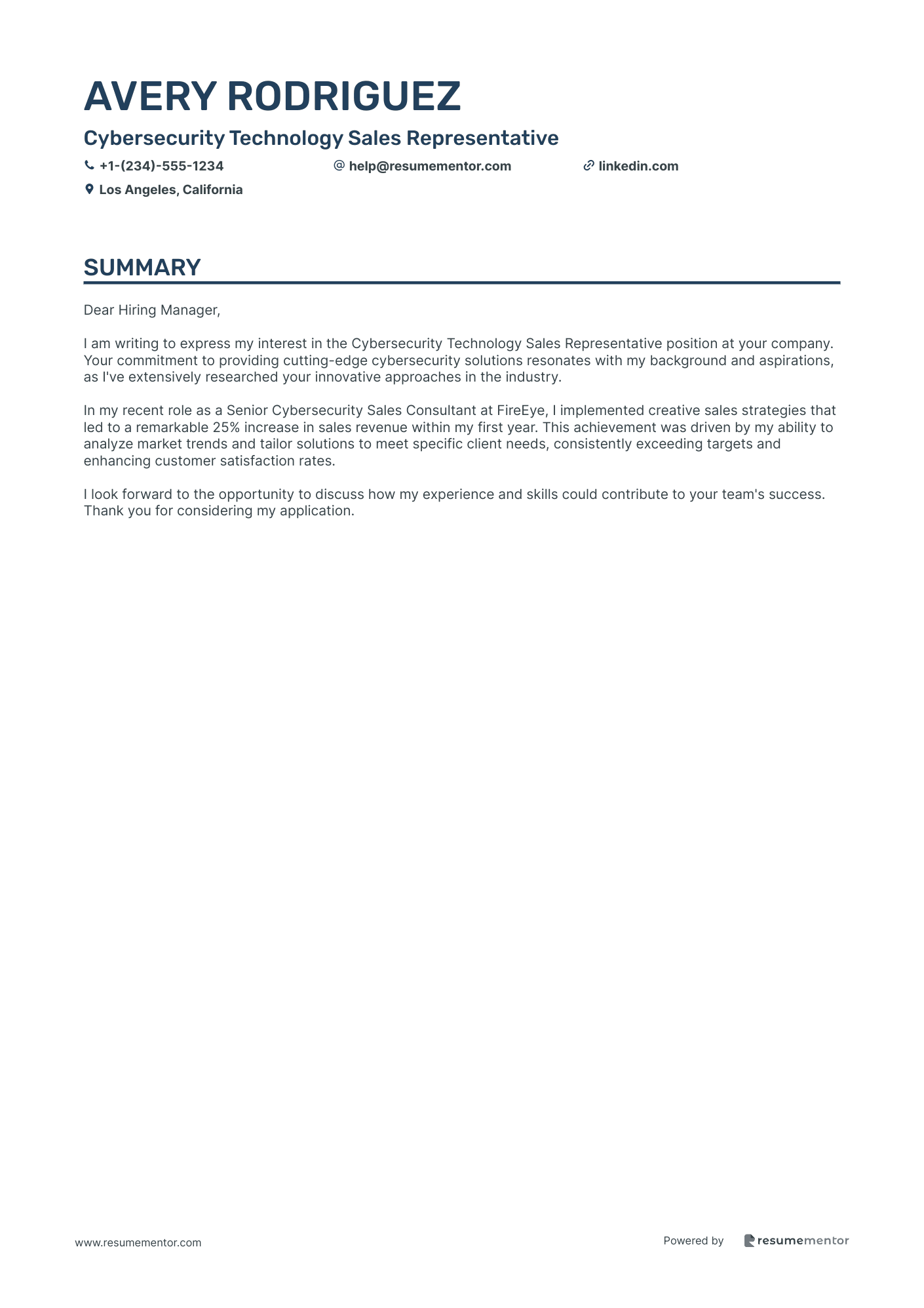 Cybersecurity Technology Sales Representative