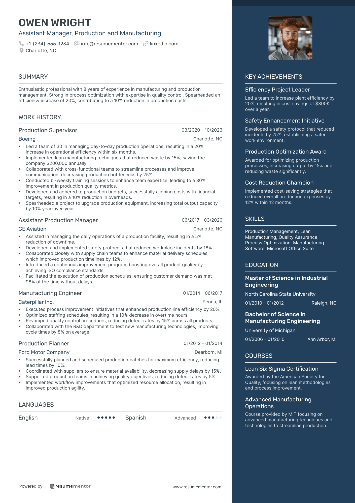 Assistant Manager, Production and Manufacturing