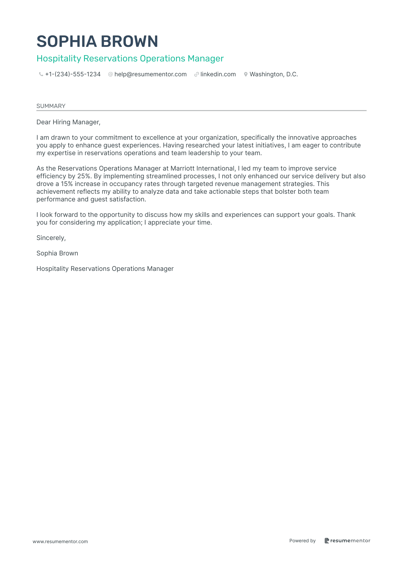 Hospitality Reservations Operations Manager